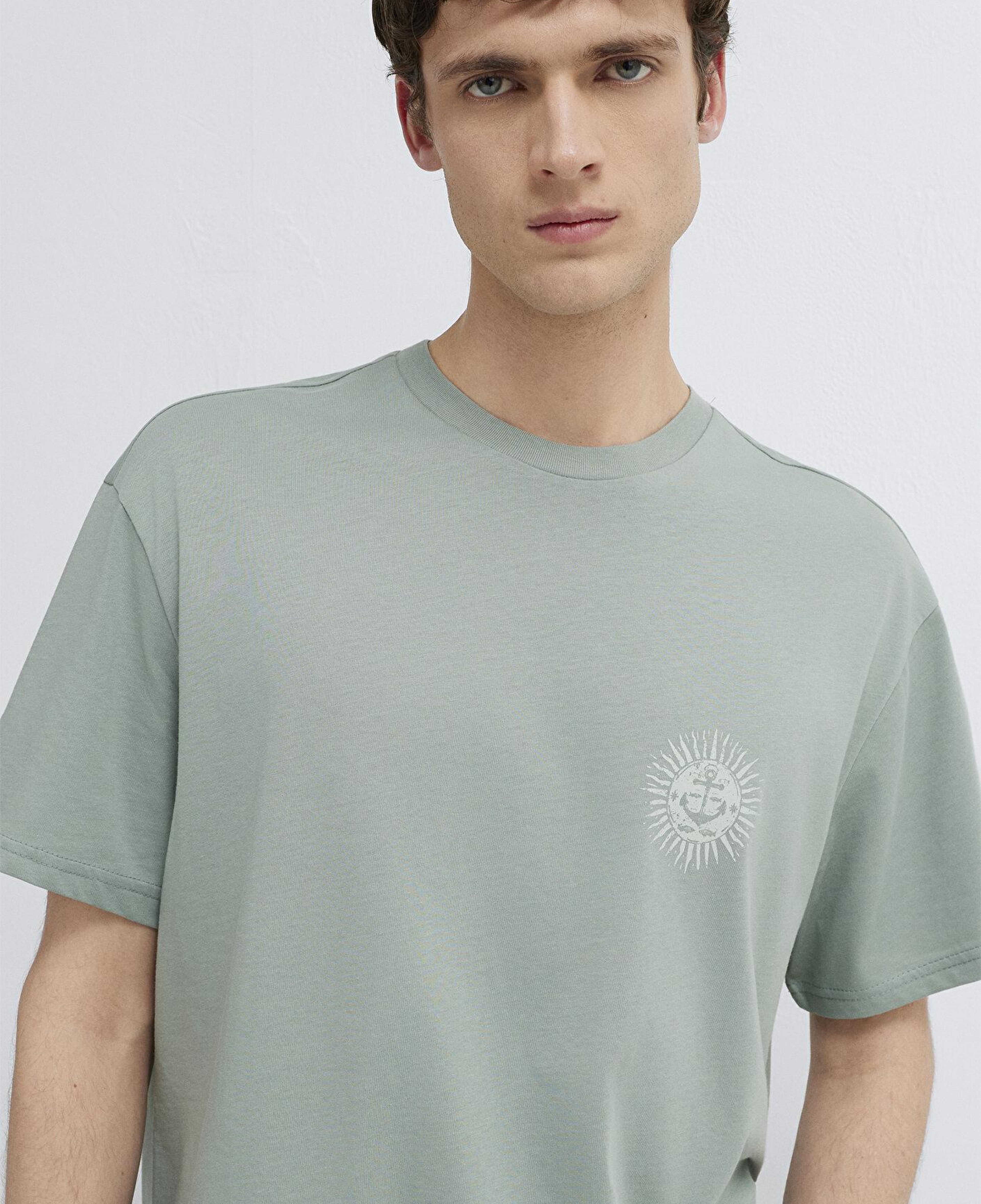 Mavi Baskılı Yeşil Tişört Loose Fit / Bol Rahat Kesim 0613289-70113