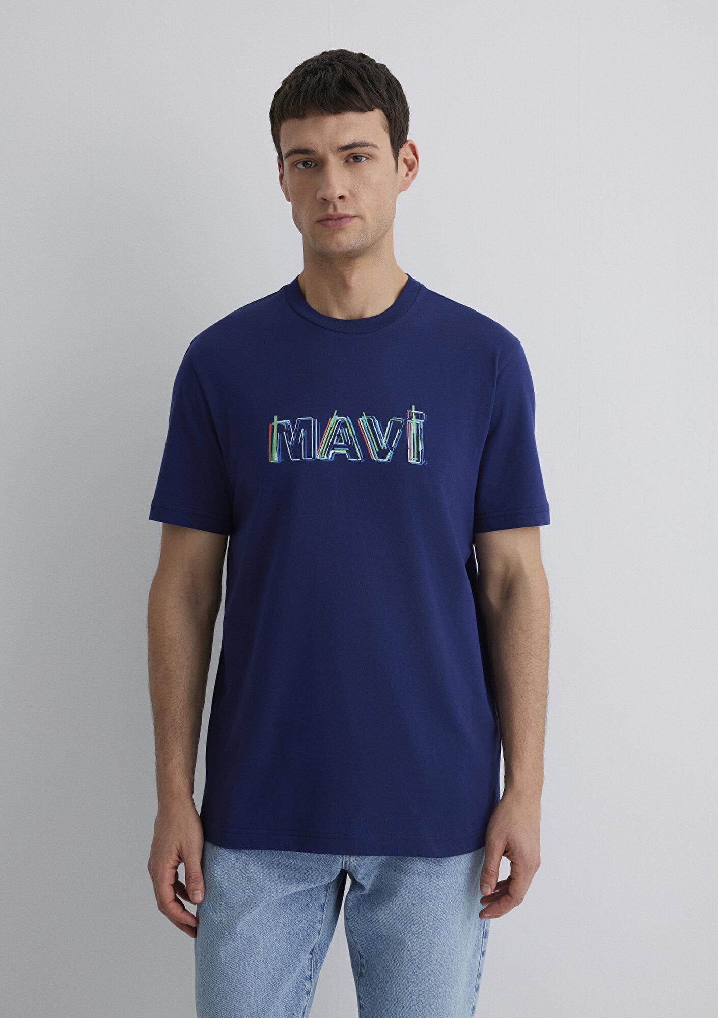 Mavi Mavi Baskılı Lacivert Tişört Regular Fit / Normal Kesim 0612587-70496