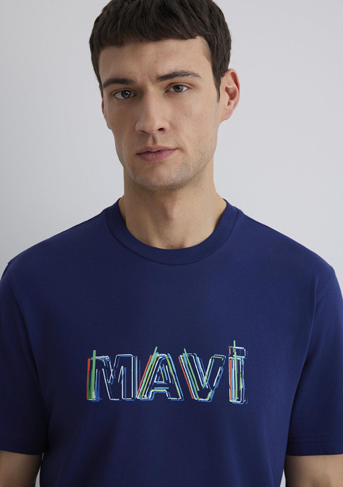 Mavi Mavi Baskılı Lacivert Tişört Regular Fit / Normal Kesim 0612587-70496