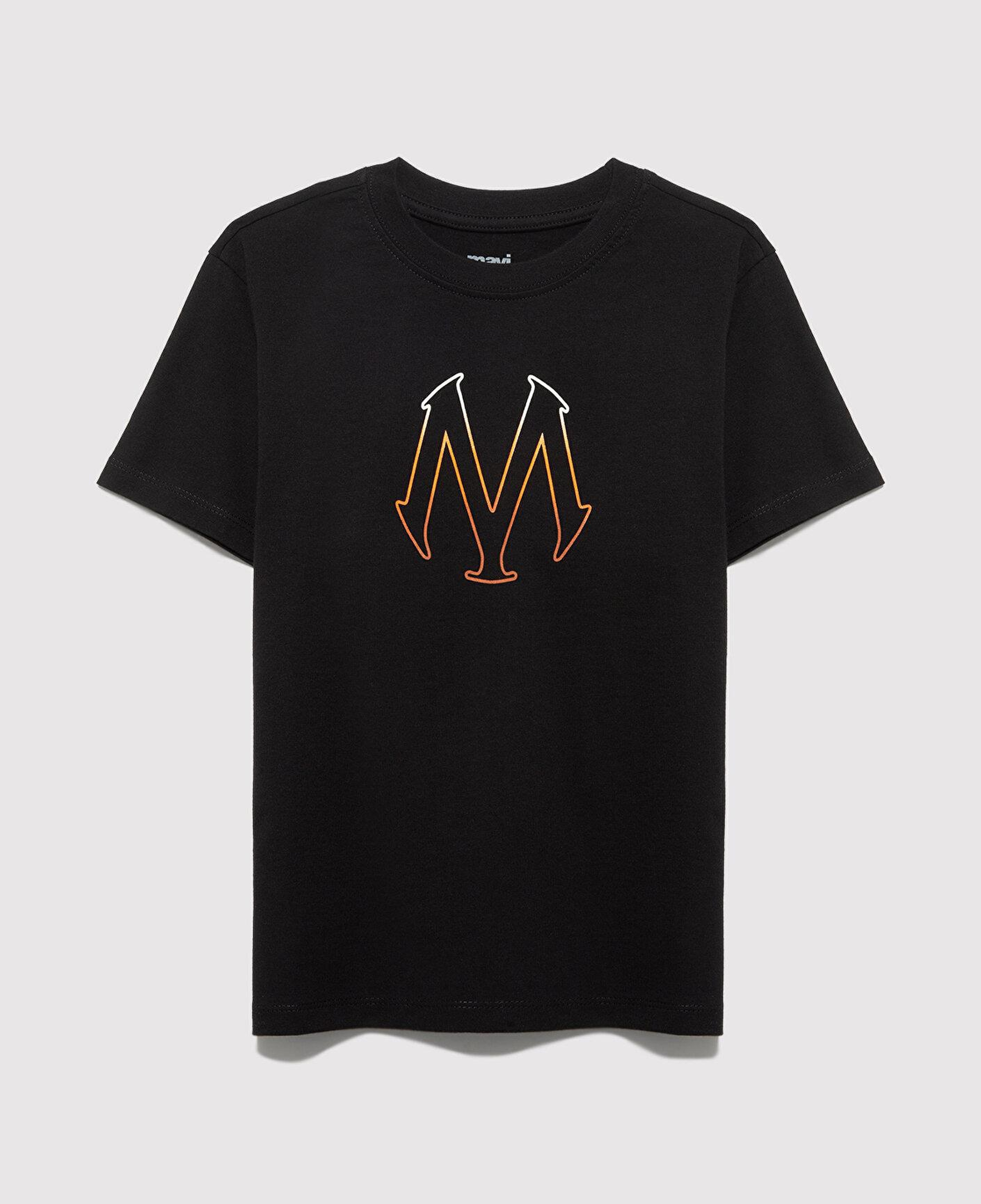 Mavi M Logo Baskılı Siyah Tişört Regular Fit / Normal Kesim 6610044-900