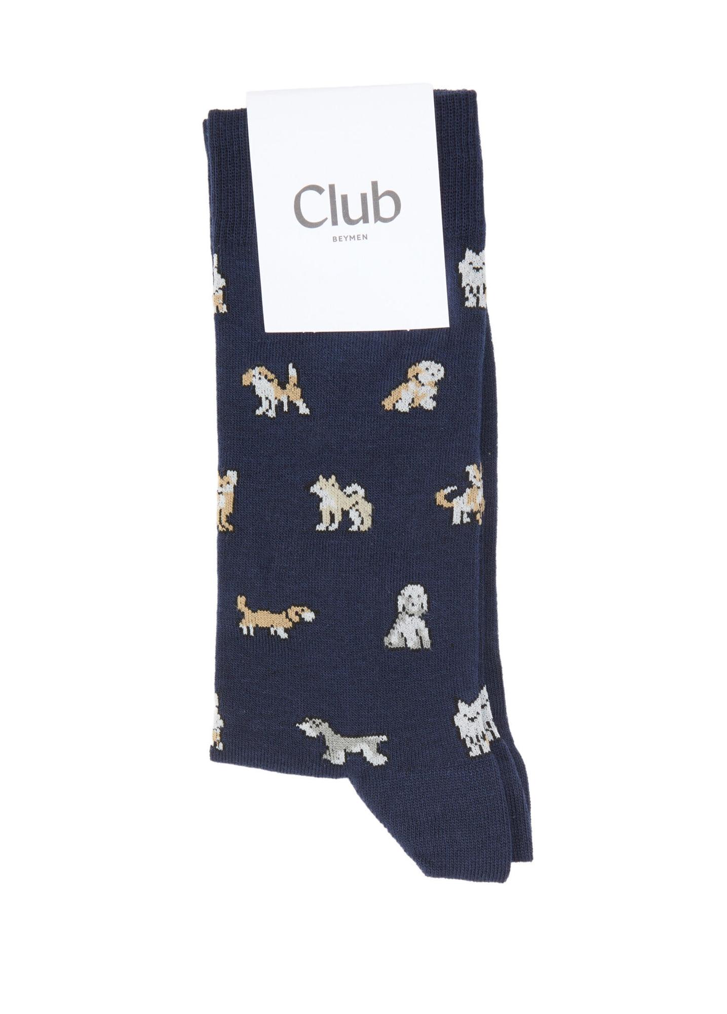 Beymen Club Erkek Lacivert Köpek Desen Çorap