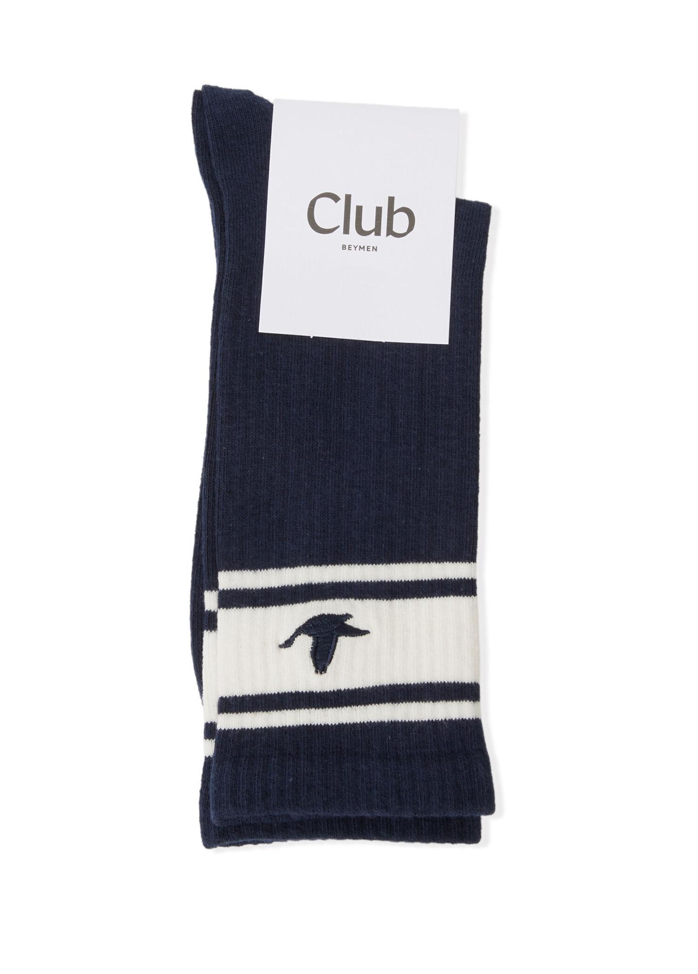 Beymen Club Erkek Lacivert Logo Nakışlı Spor Çorap