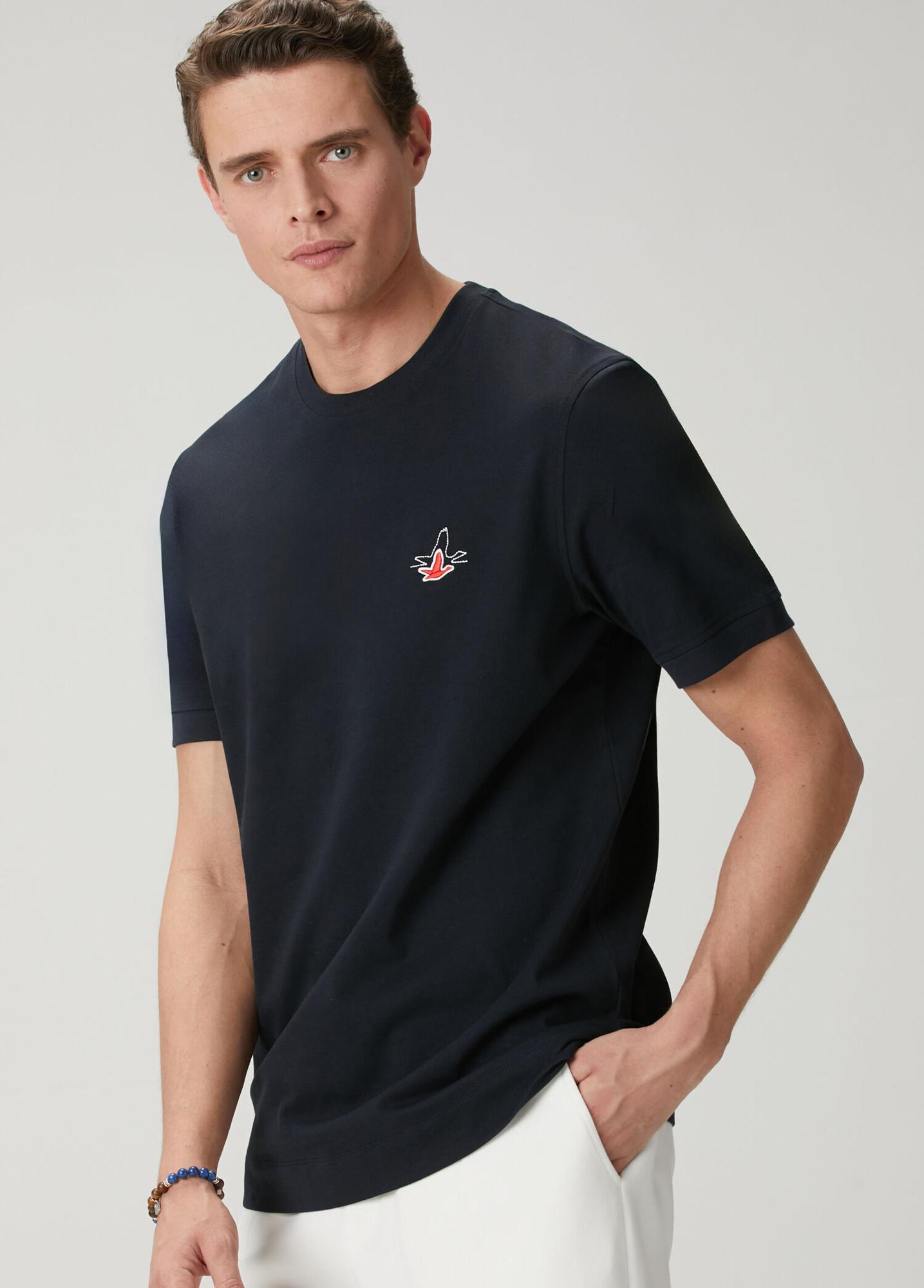Beymen Club Erkek Lacivert Relax Fit Lycralı Pike -Tshirt