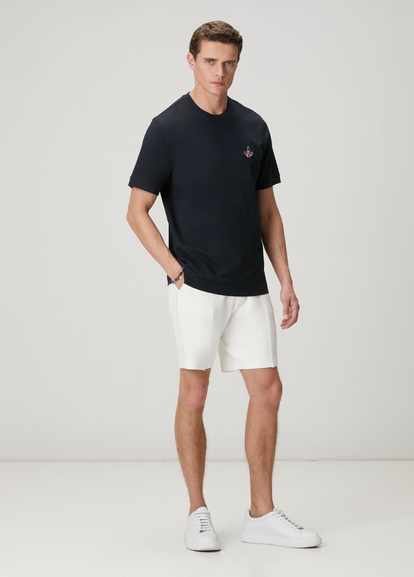Beymen Club Erkek Lacivert Relax Fit Lycralı Pike -Tshirt