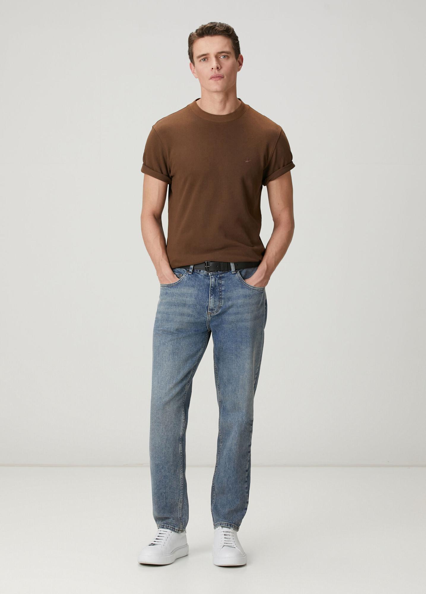 Beymen Club Erkek Mavi Yıkamalı Tapered Fit Jean Pantolon