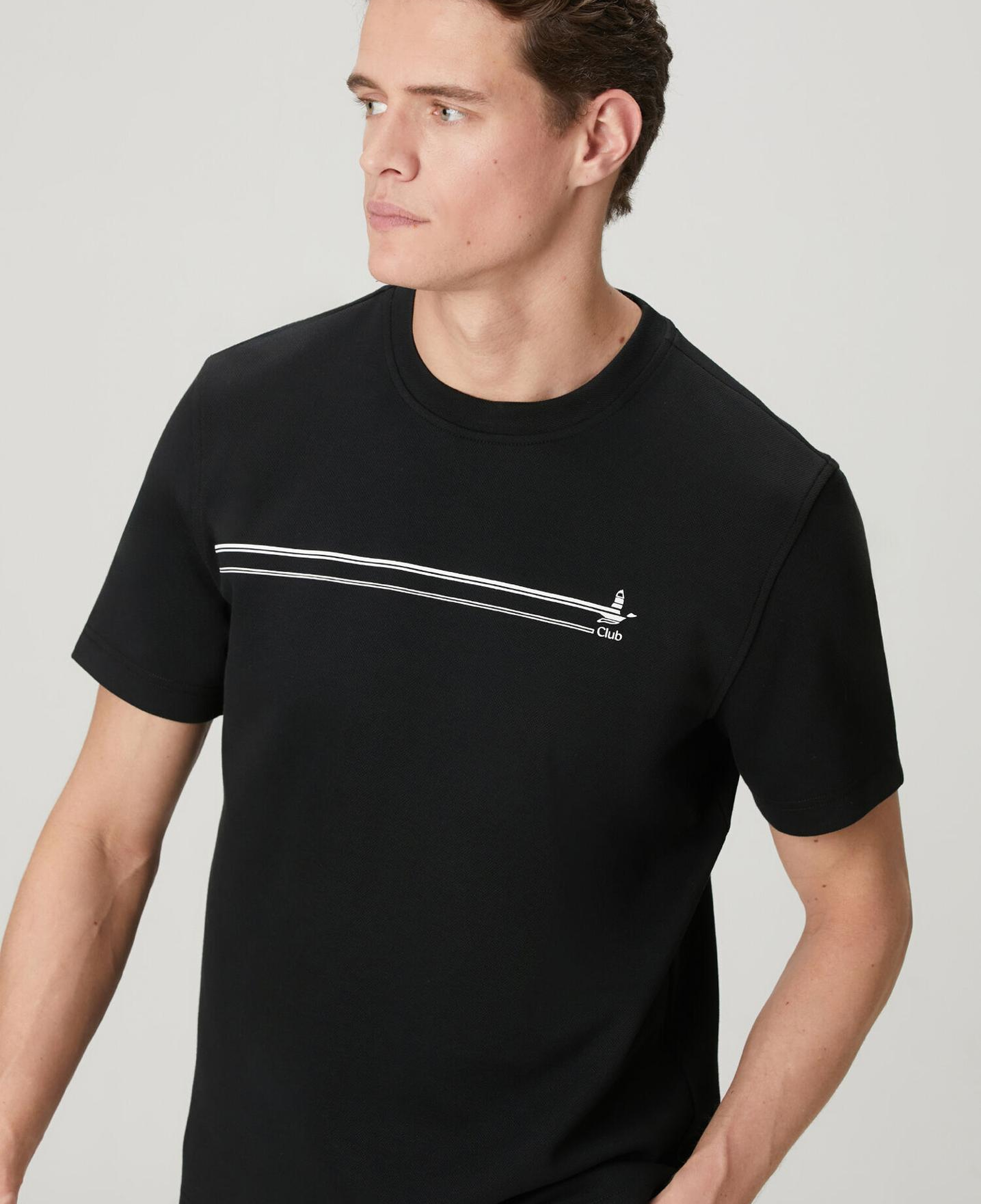 Beymen Club Erkek Siyah Şerit Logolu Pike T-shirt