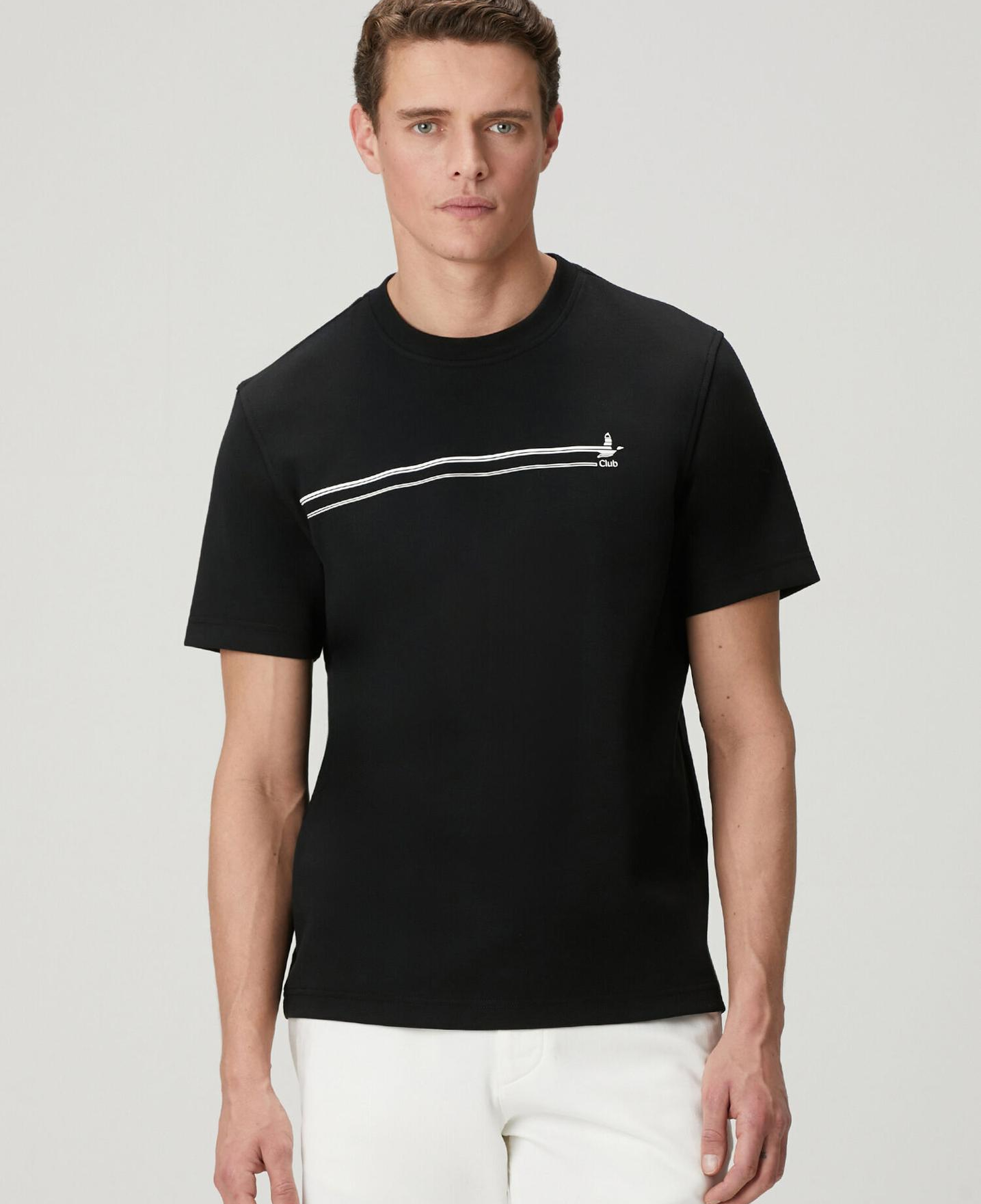 Beymen Club Erkek Siyah Şerit Logolu Pike T-shirt