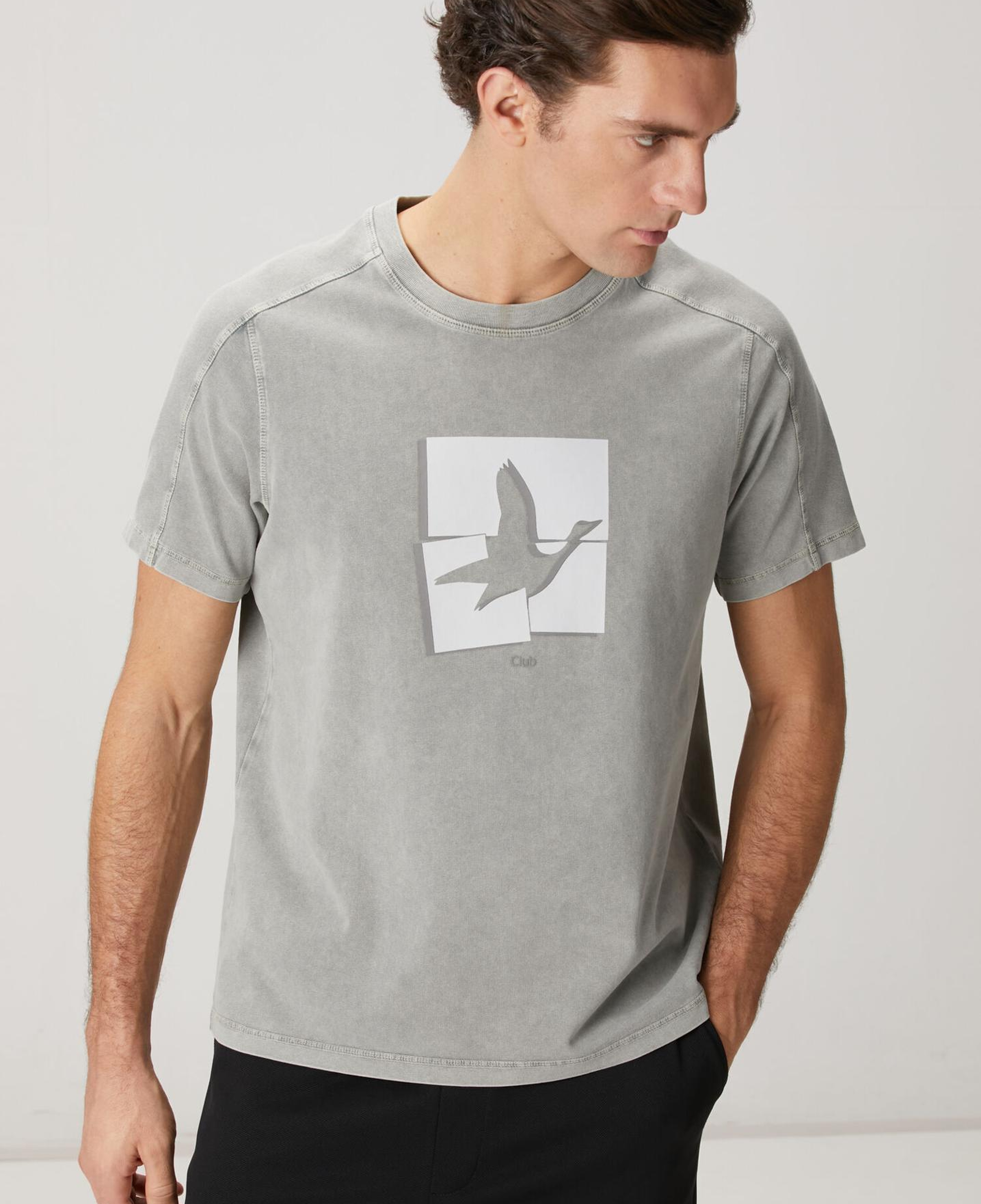 Beymen Club Erkek Antrasit Logolu Oversize T-shirt