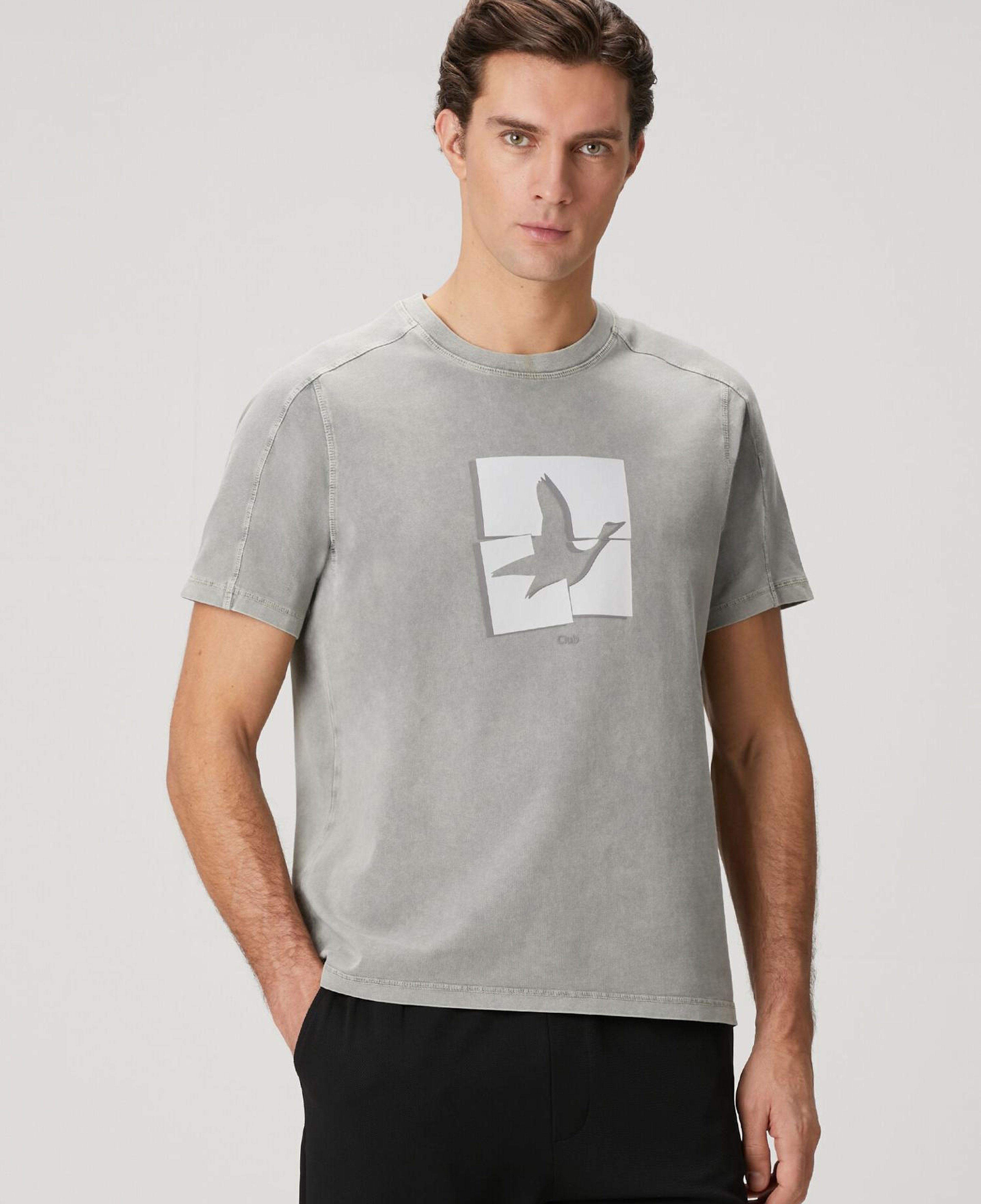 Beymen Club Erkek Antrasit Logolu Oversize T-shirt