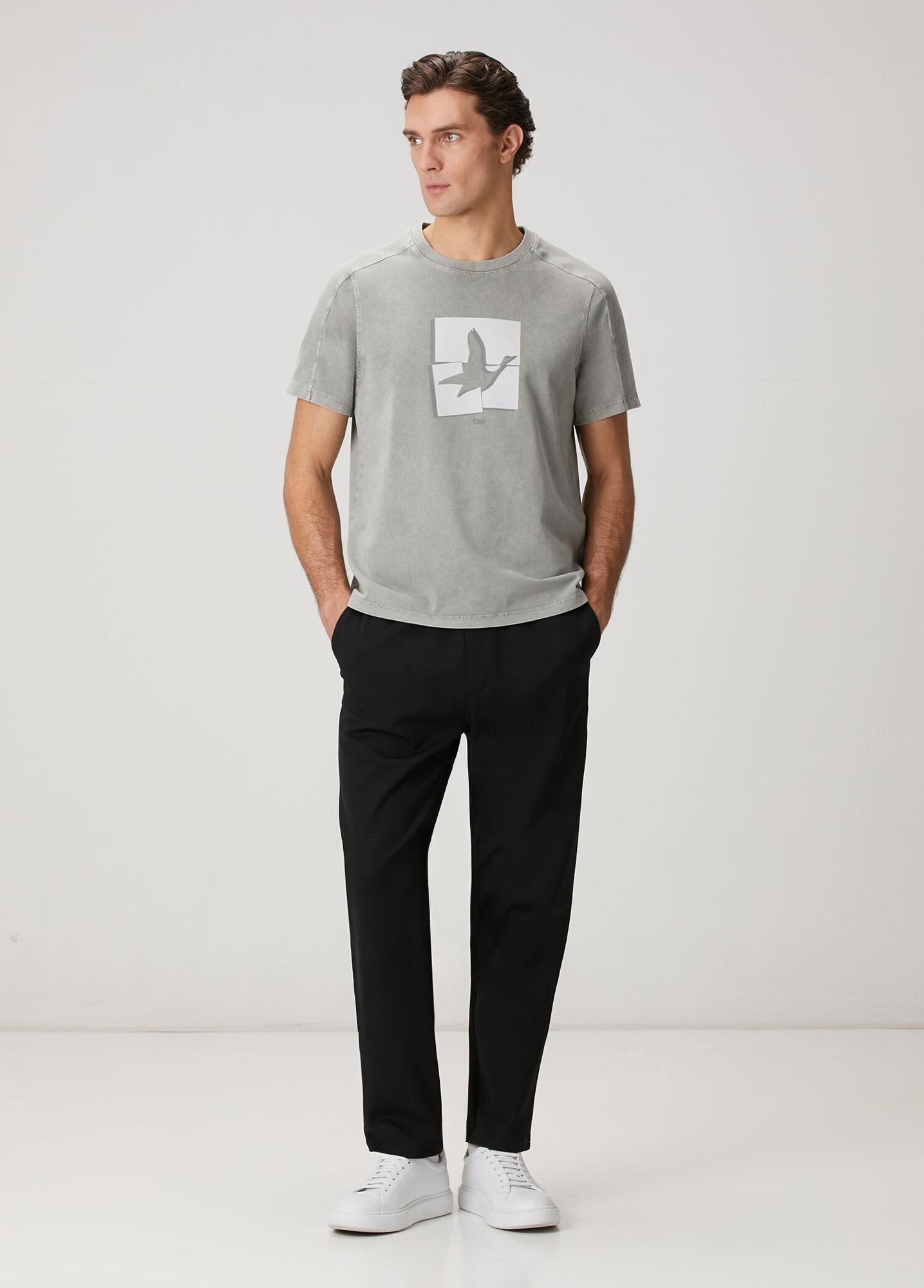 Beymen Club Erkek Antrasit Logolu Oversize T-shirt