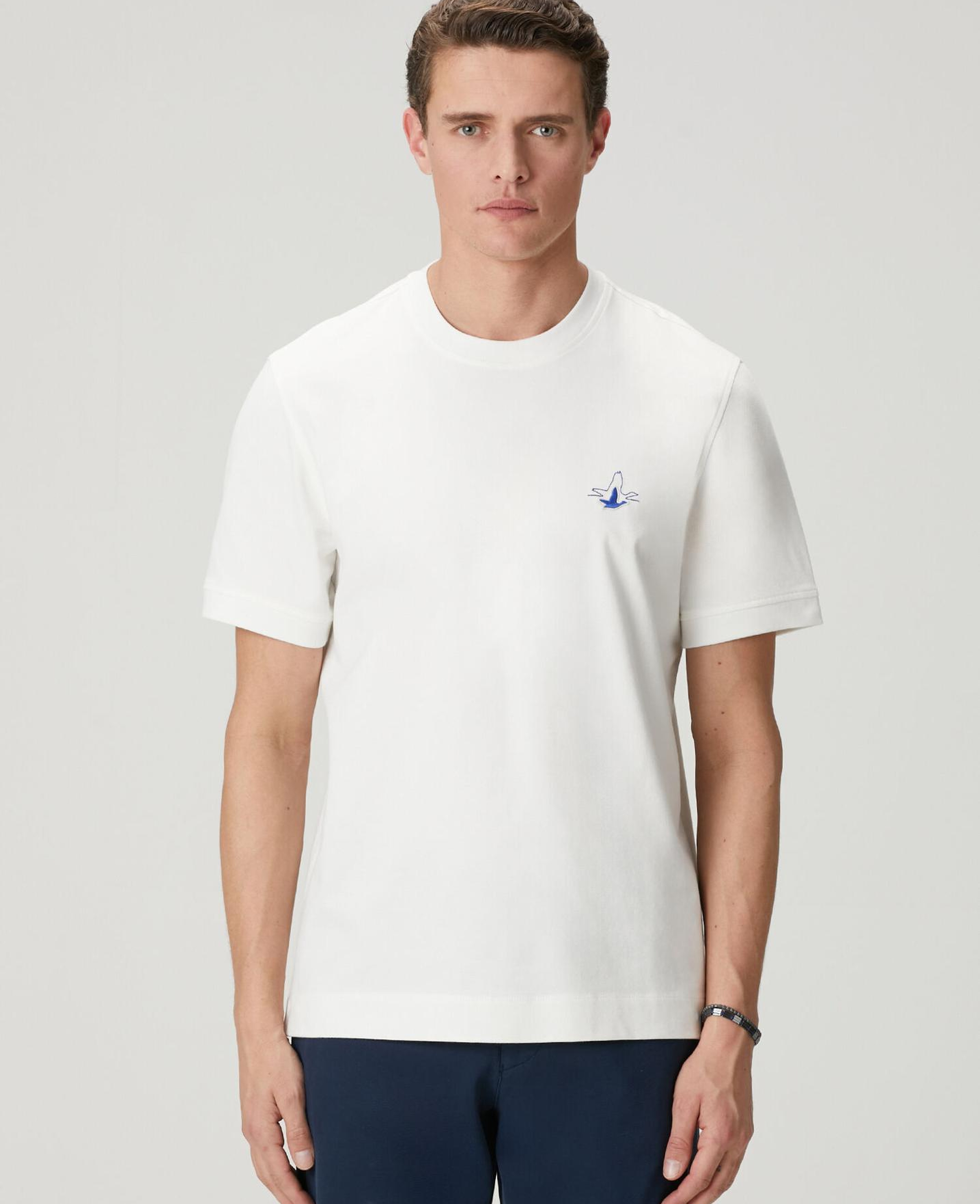 Beymen Club Erkek Kırık Beyaz Relax Fit Lycralı Pike -Tshirt