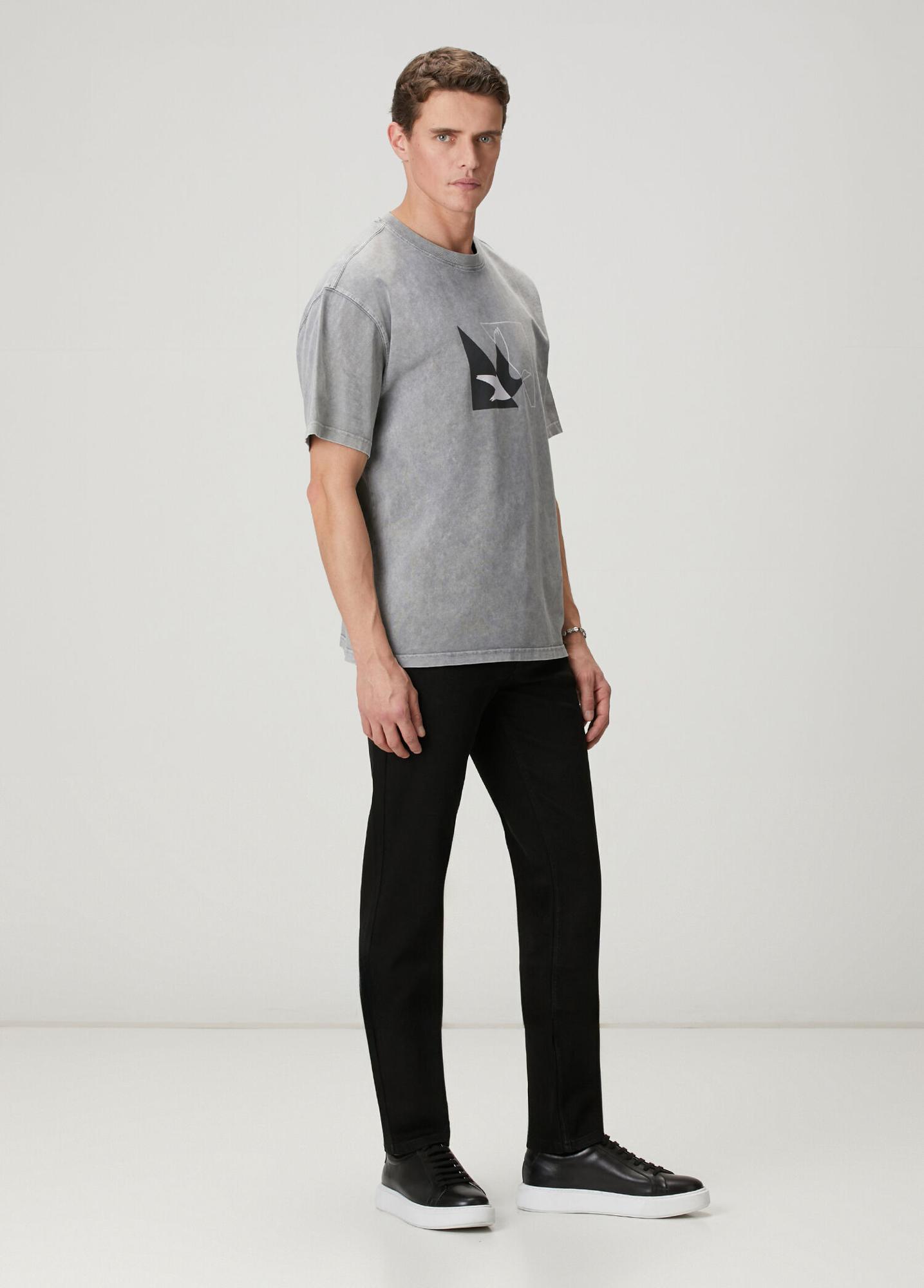 Beymen Club Erkek Antrasit Logolu Oversize T-shirt