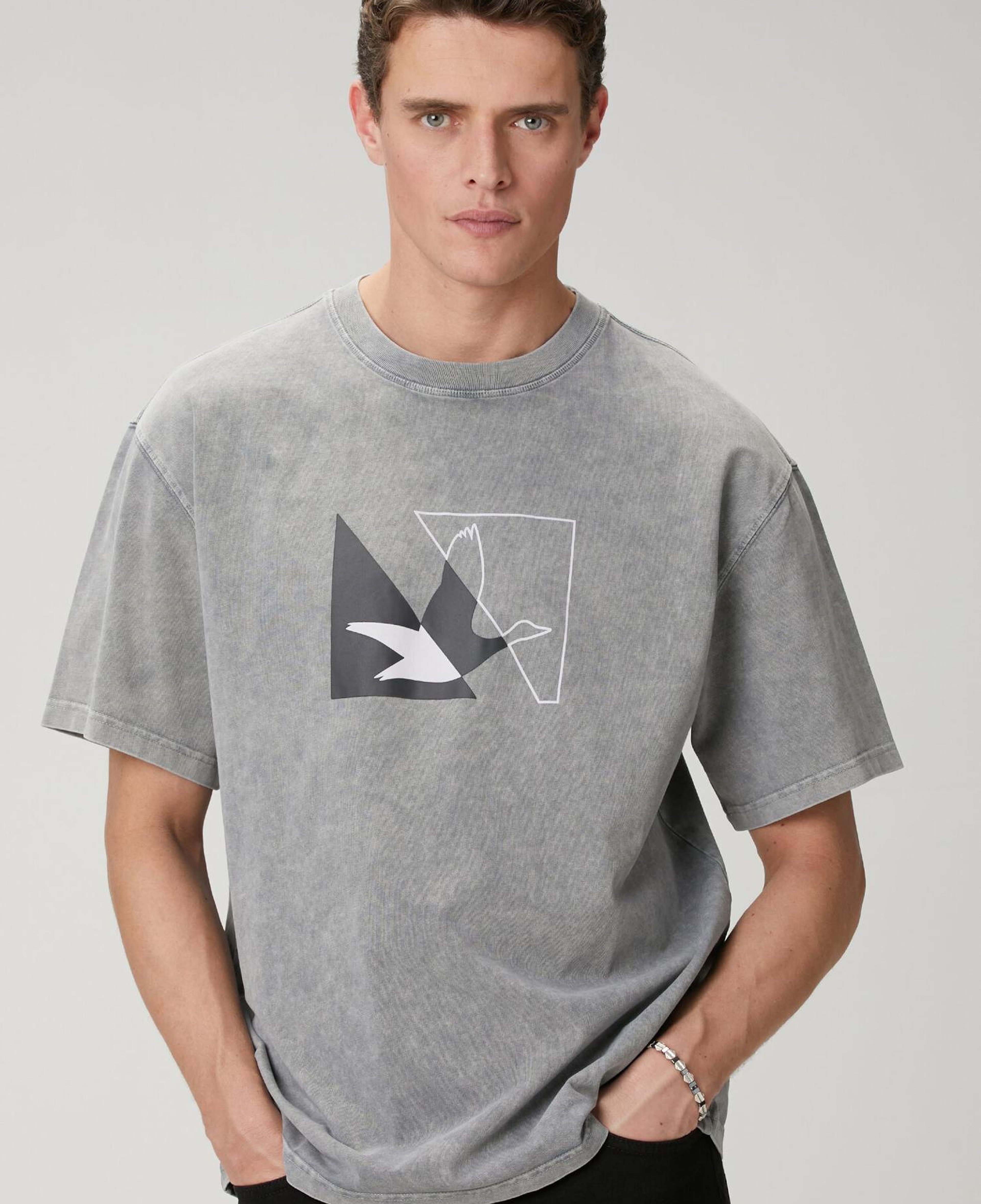 Beymen Club Erkek Antrasit Logolu Oversize T-shirt