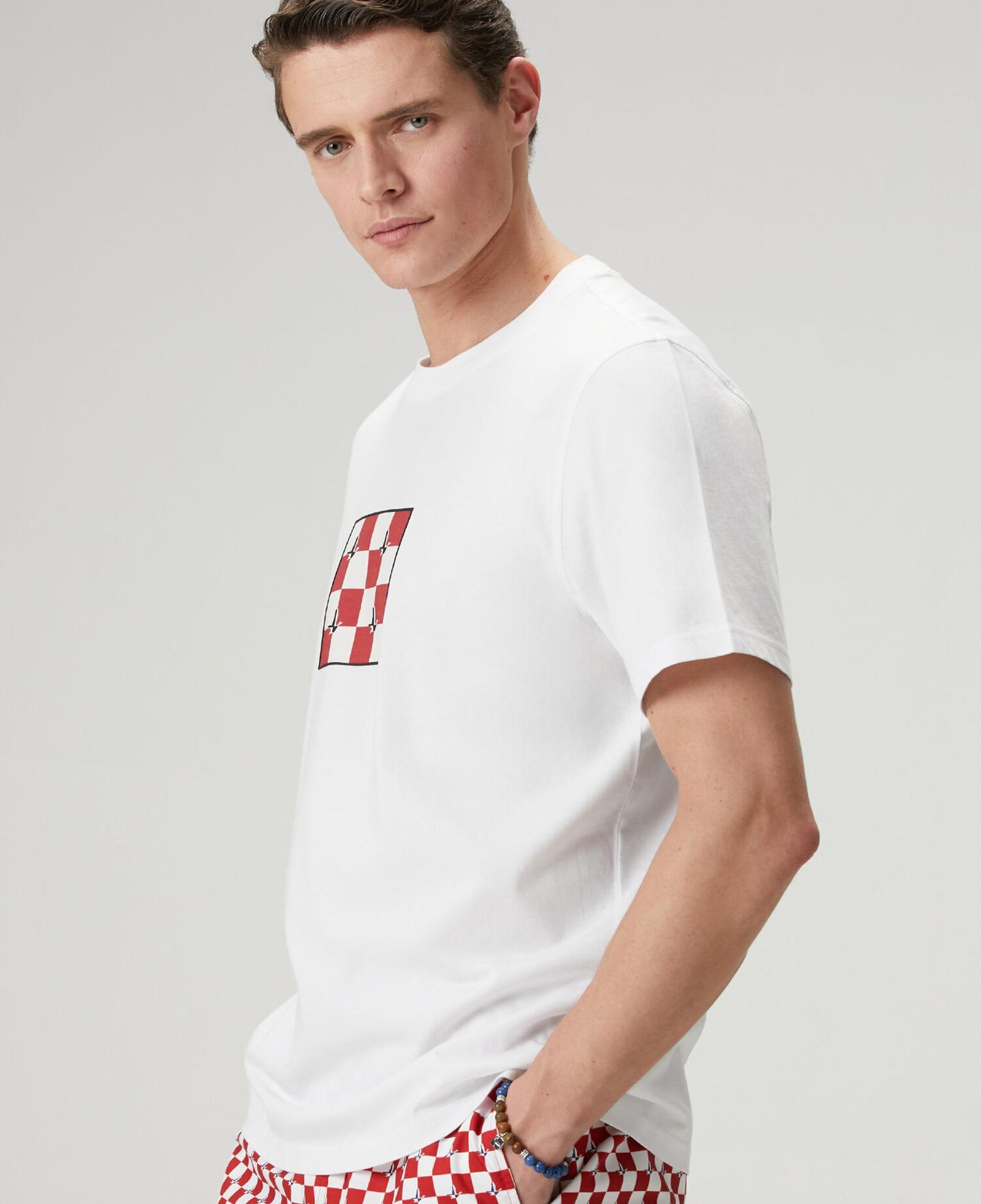 Beymen Club Erkek Beyaz Relax Fit Dama Artwork T-shirt