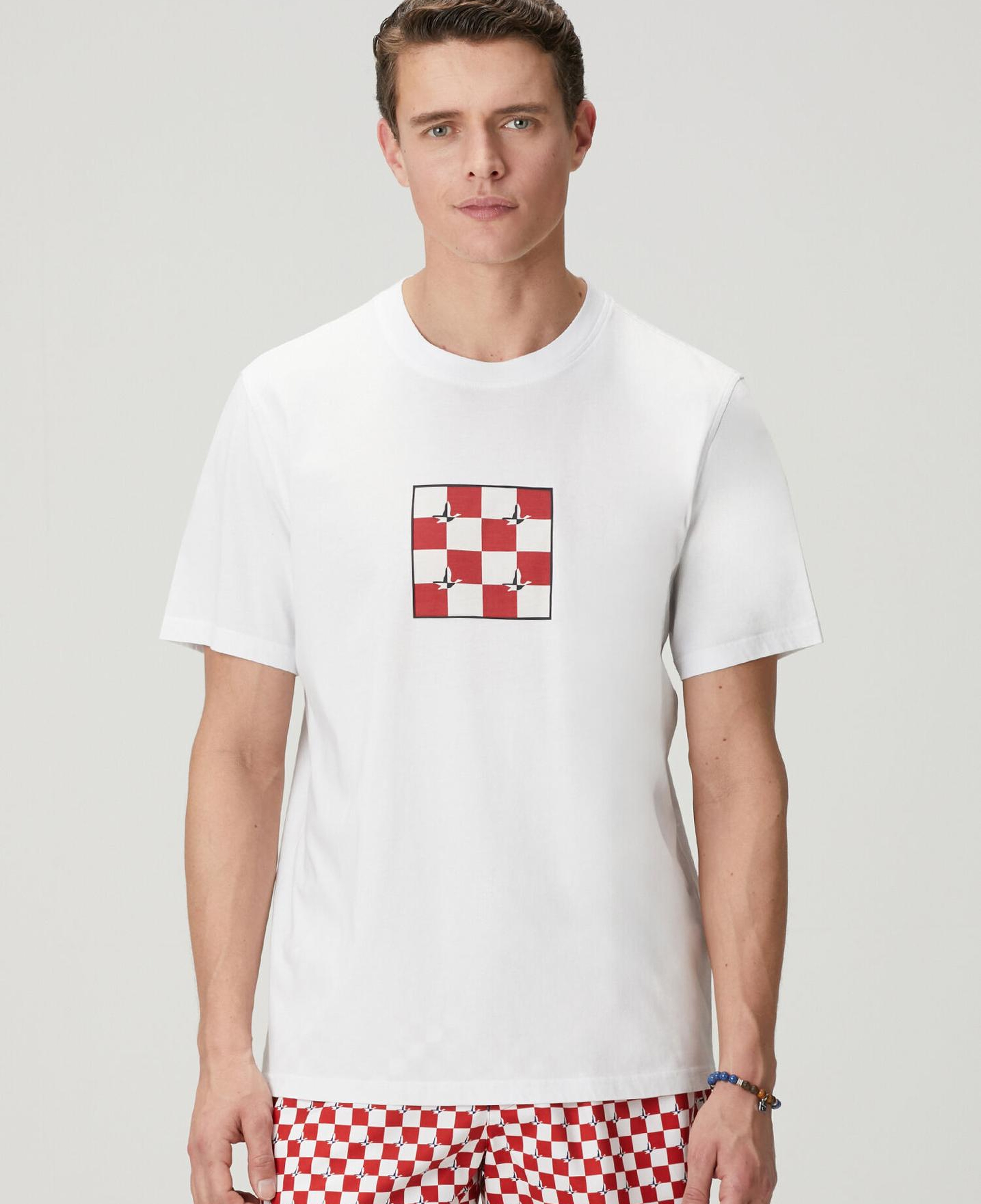 Beymen Club Erkek Beyaz Relax Fit Dama Artwork T-shirt