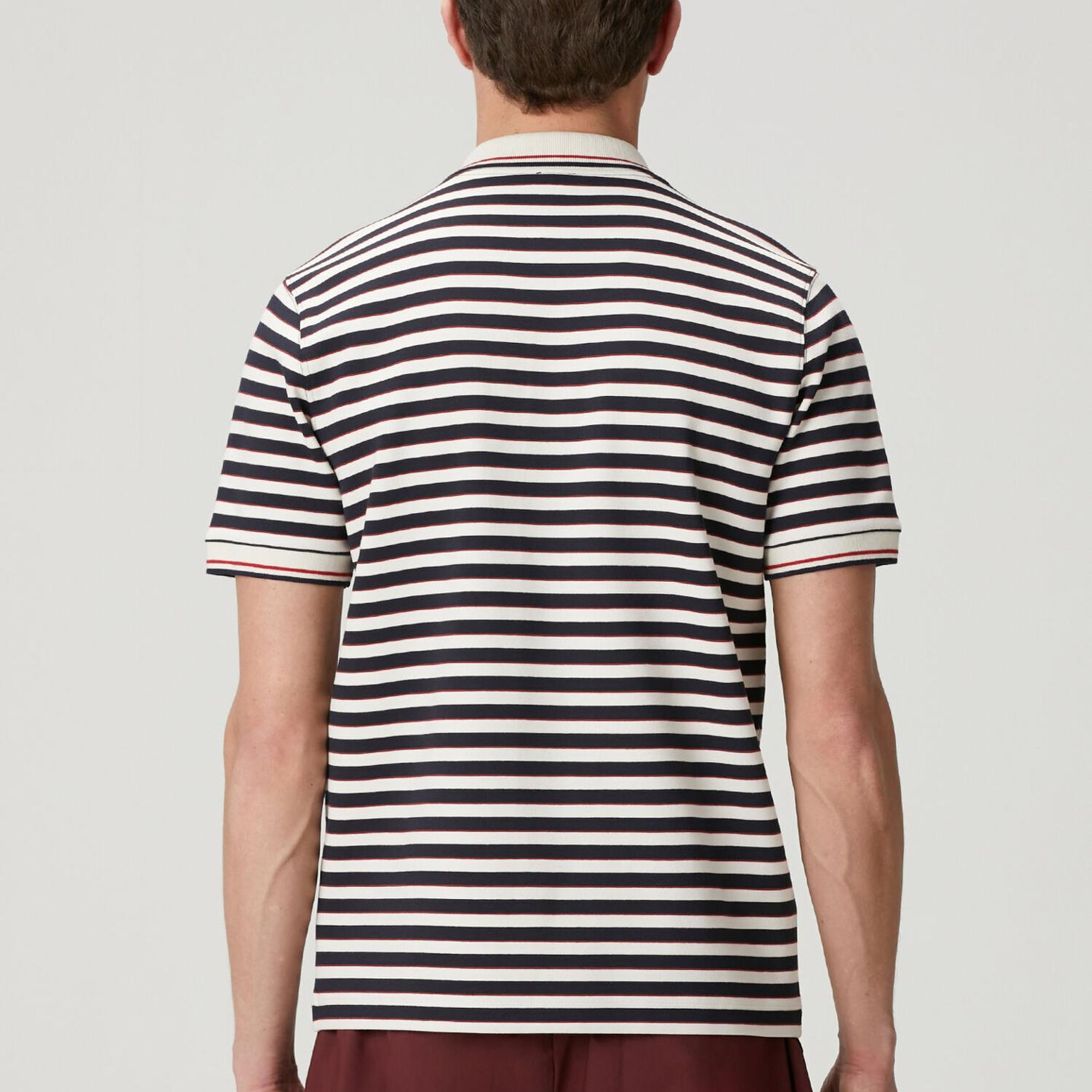 Beymen Club Erkek Lacivert Beyaz Comfort Fit Çizgili Polo T-shirt