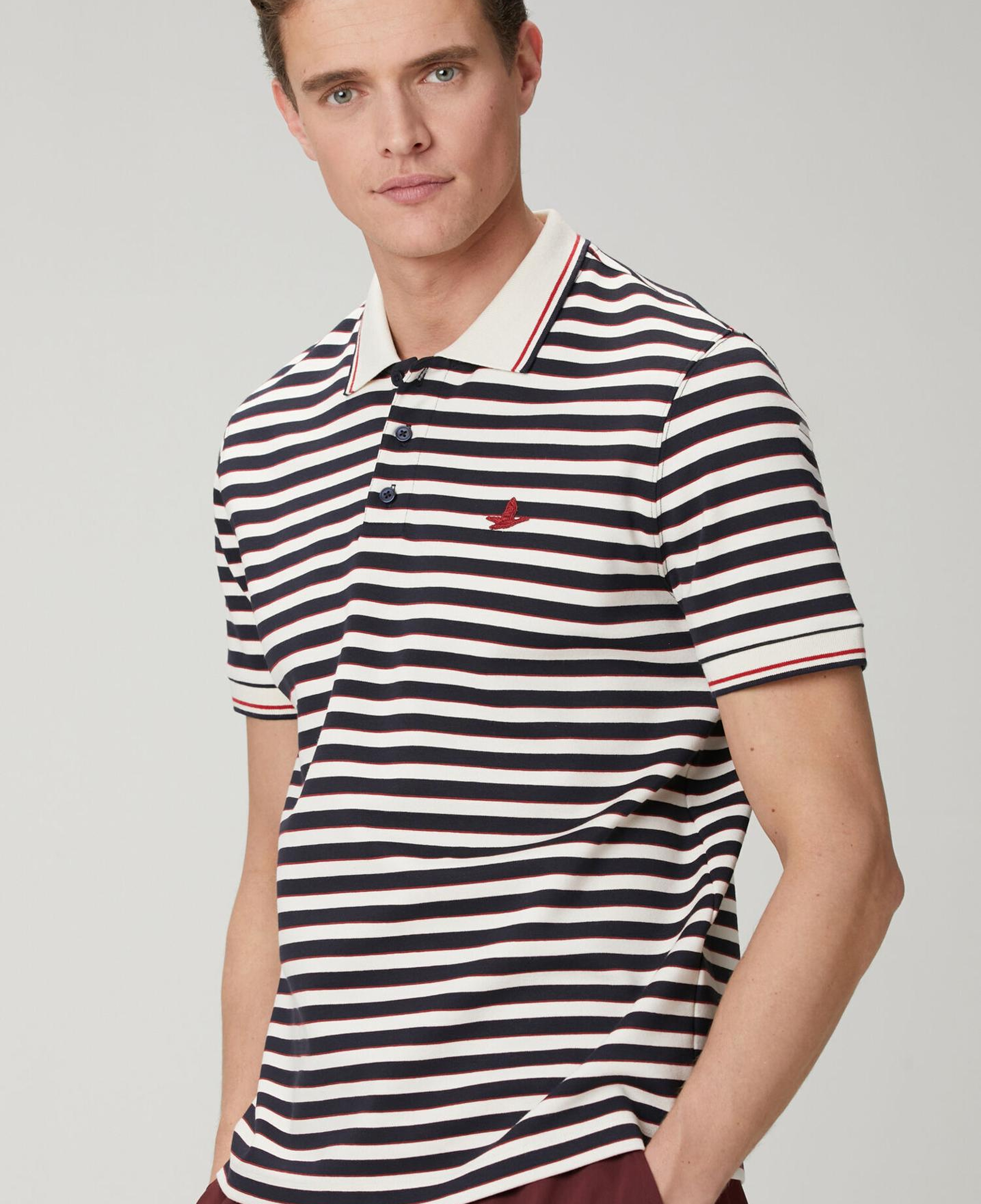 Beymen Club Erkek Lacivert Beyaz Comfort Fit Çizgili Polo T-shirt