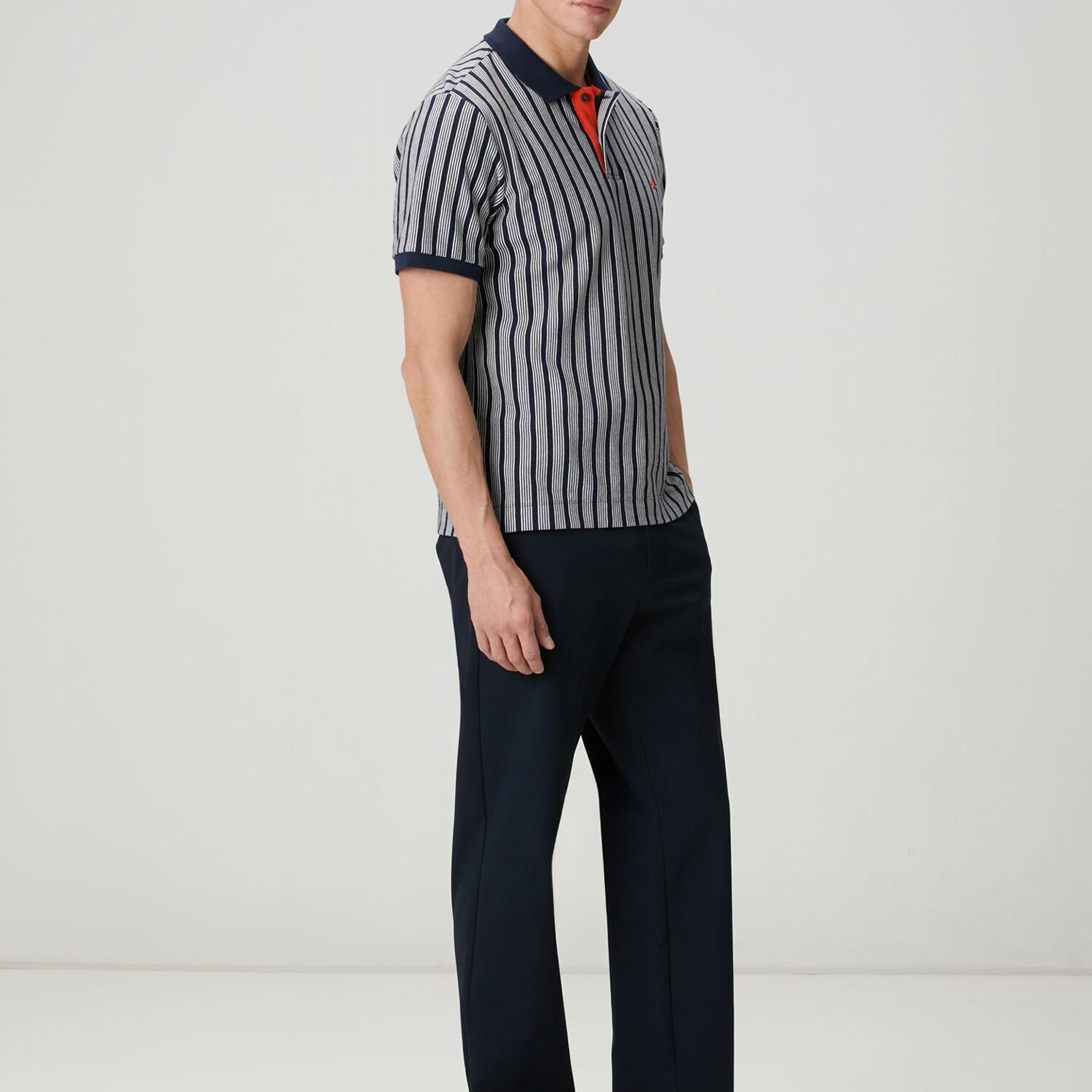 Beymen Club Erkek Lacivert Beyaz Comfort Fit Polo T-shirt