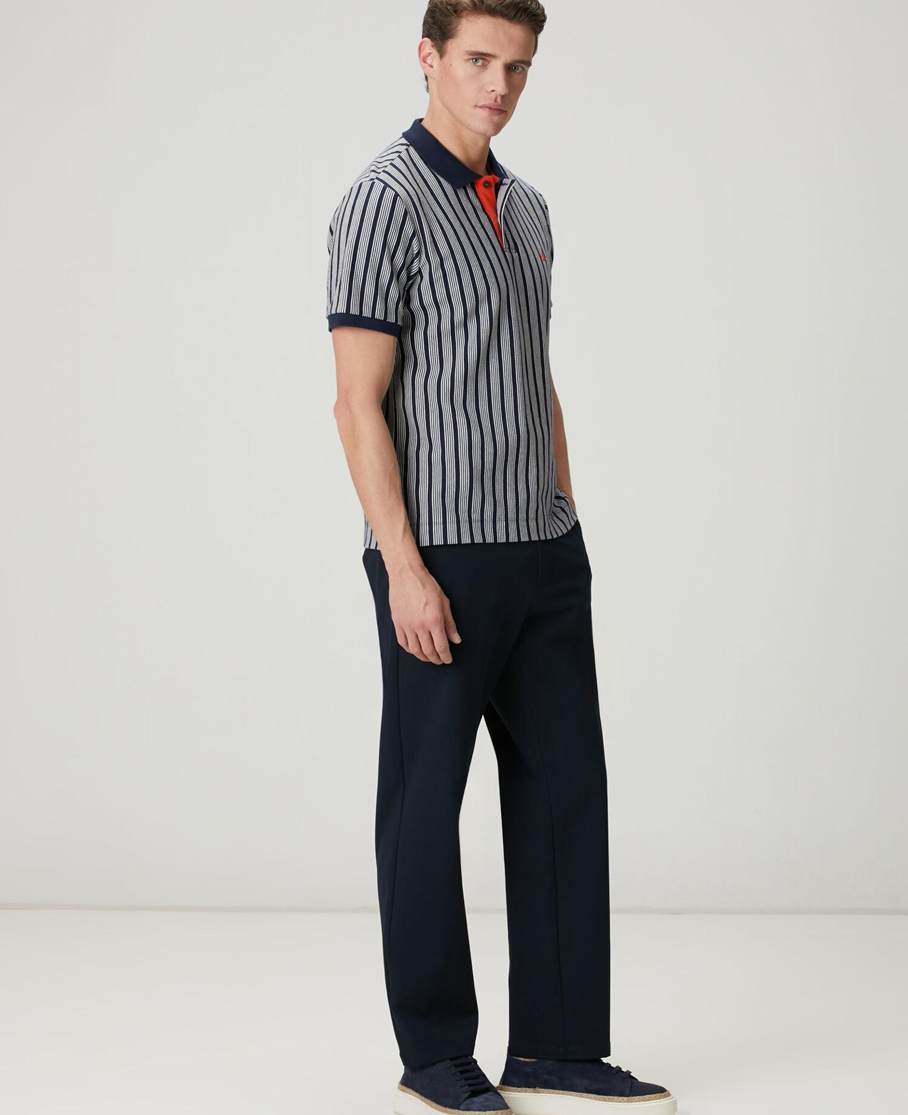 Beymen Club Erkek Lacivert Beyaz Comfort Fit Polo T-shirt