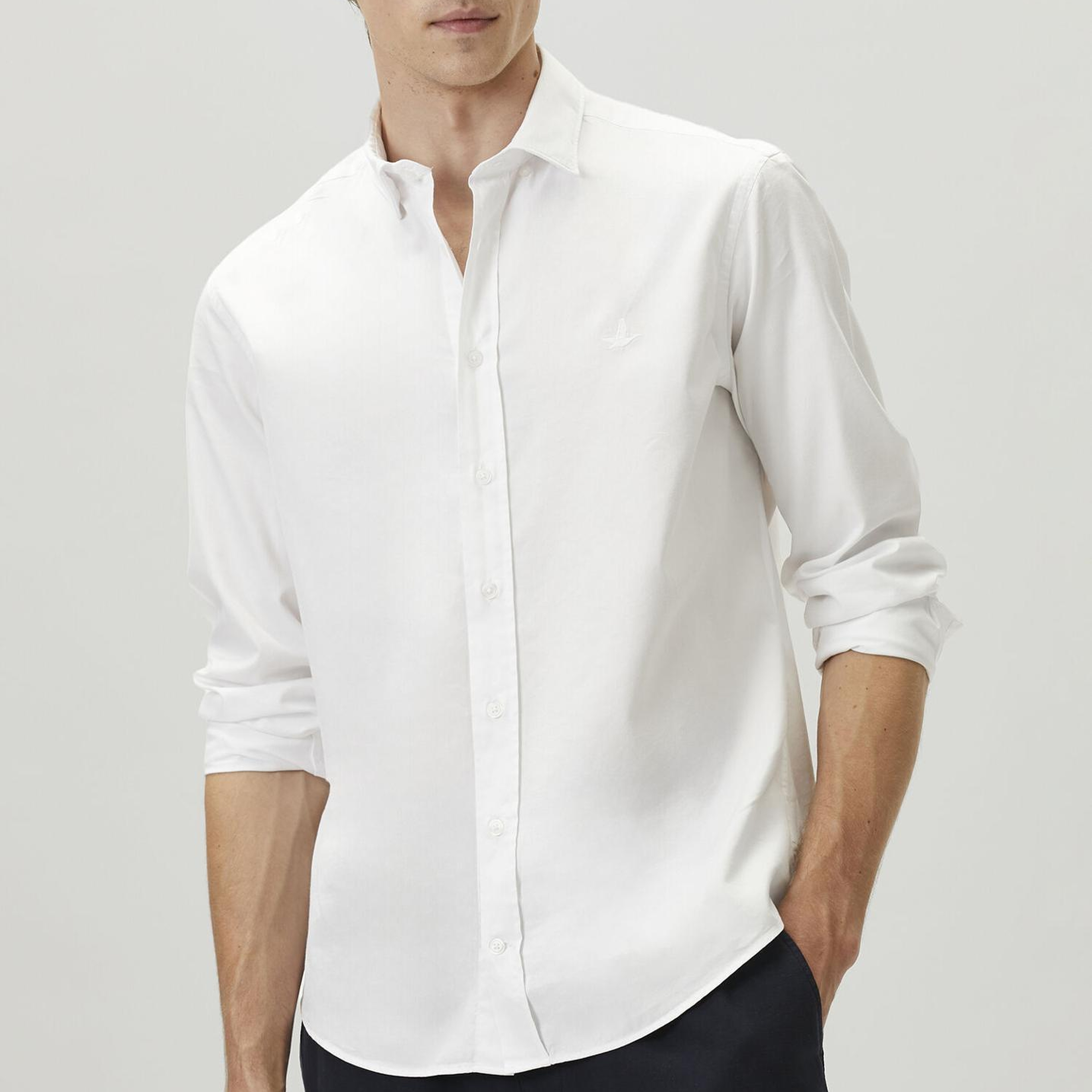 Beymen Club Erkek Comfort Fit Beyaz Tencel Twill Gömlek