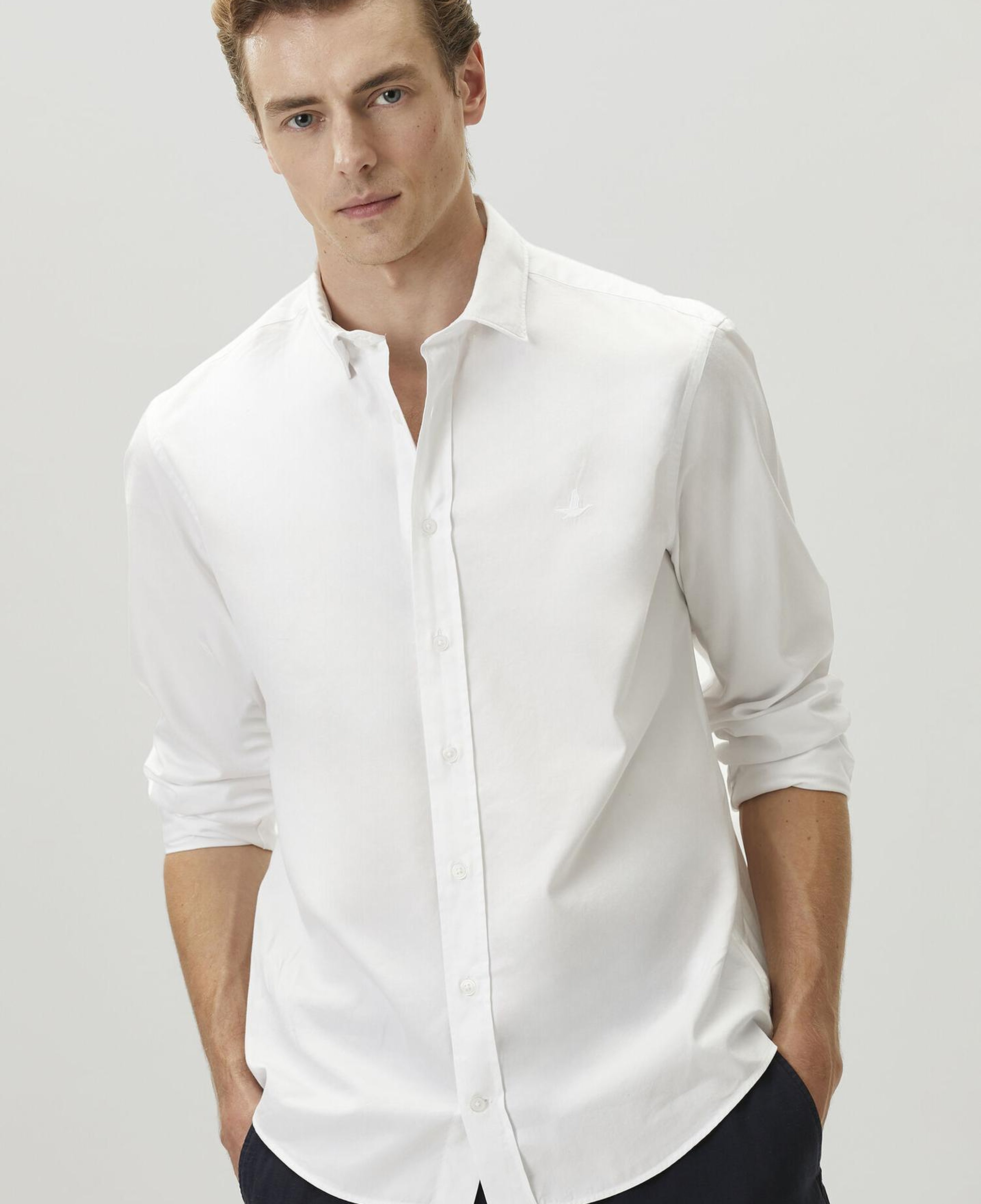 Beymen Club Erkek Comfort Fit Beyaz Tencel Twill Gömlek