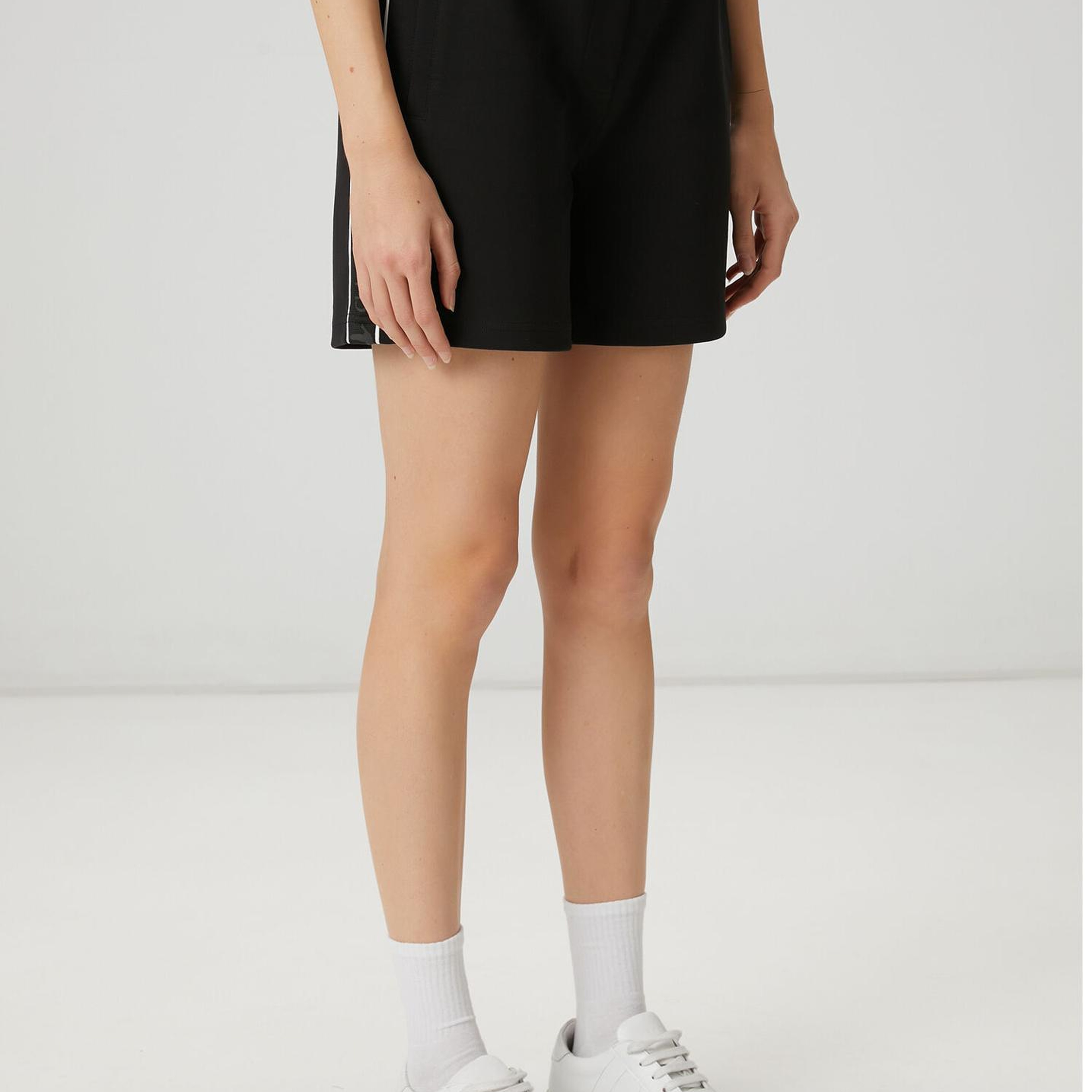 Beymen Club Kadın Siyah Club Şeritli Jersey Şort