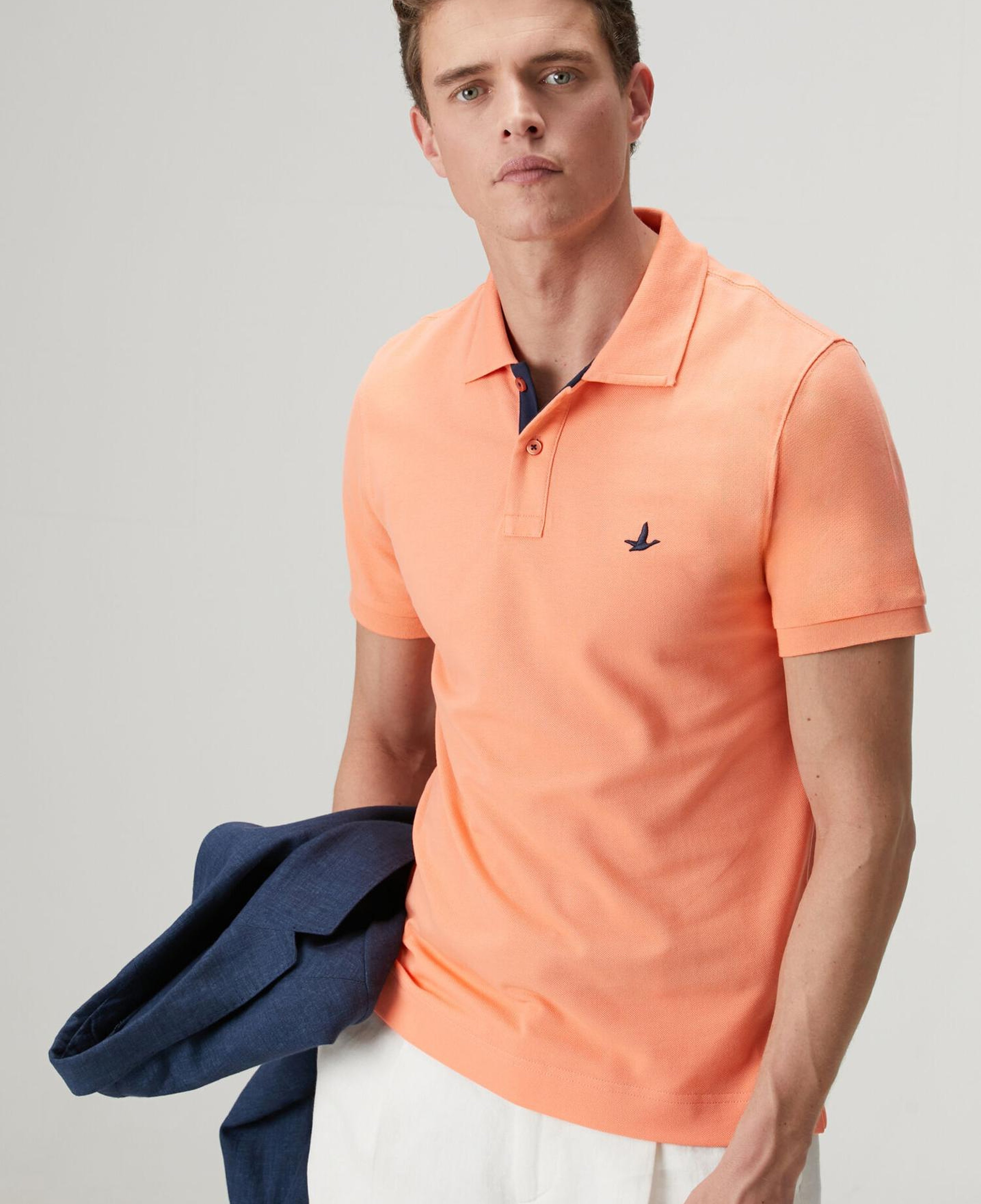 Beymen Club Erkek Somon Slim Fit Yaka Altı Baskılı Basic Polo Tshirt