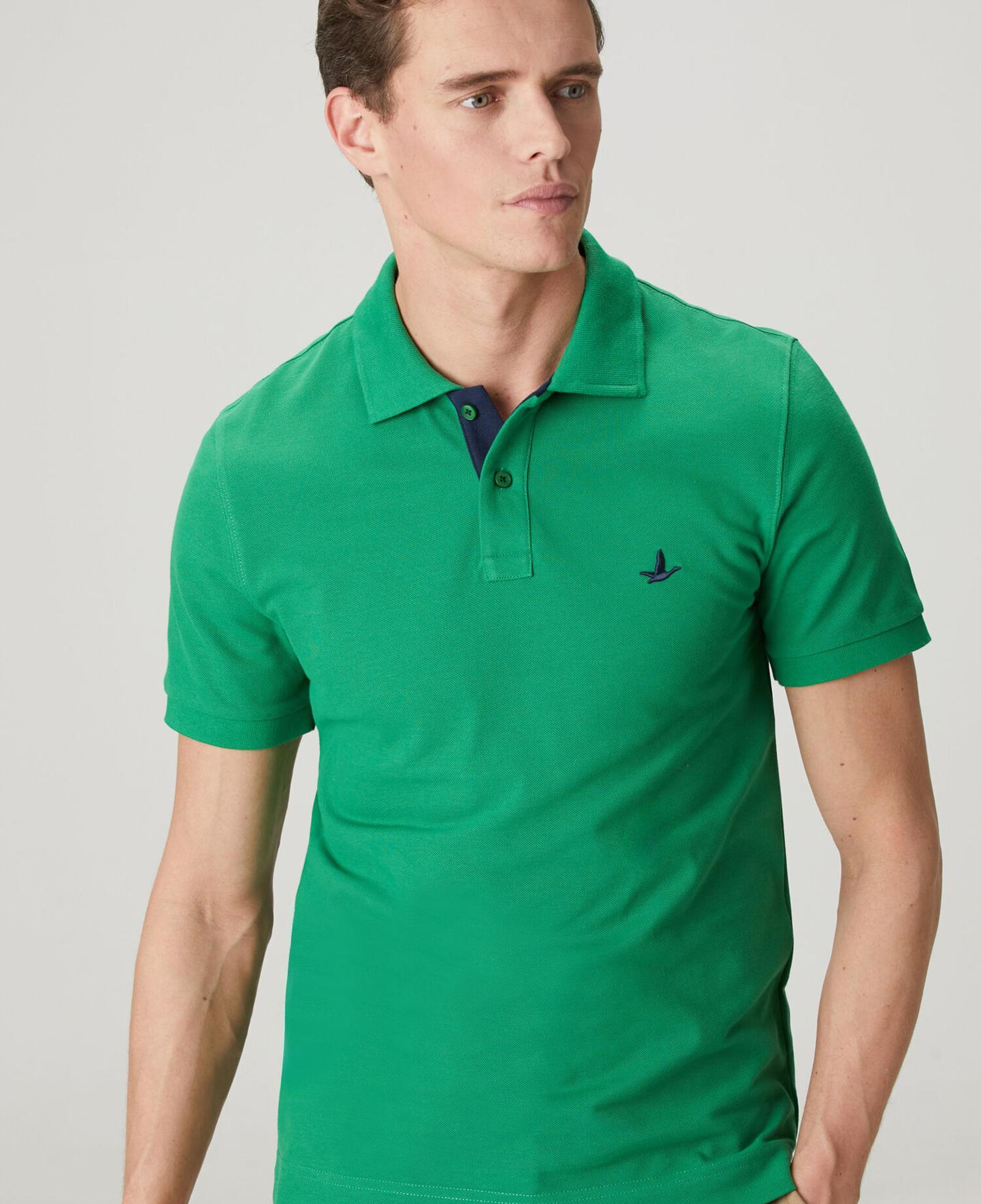 Beymen Club Erkek Yeşil Slim Fit Yaka Altı Baskılı Basic Polo Tshirt