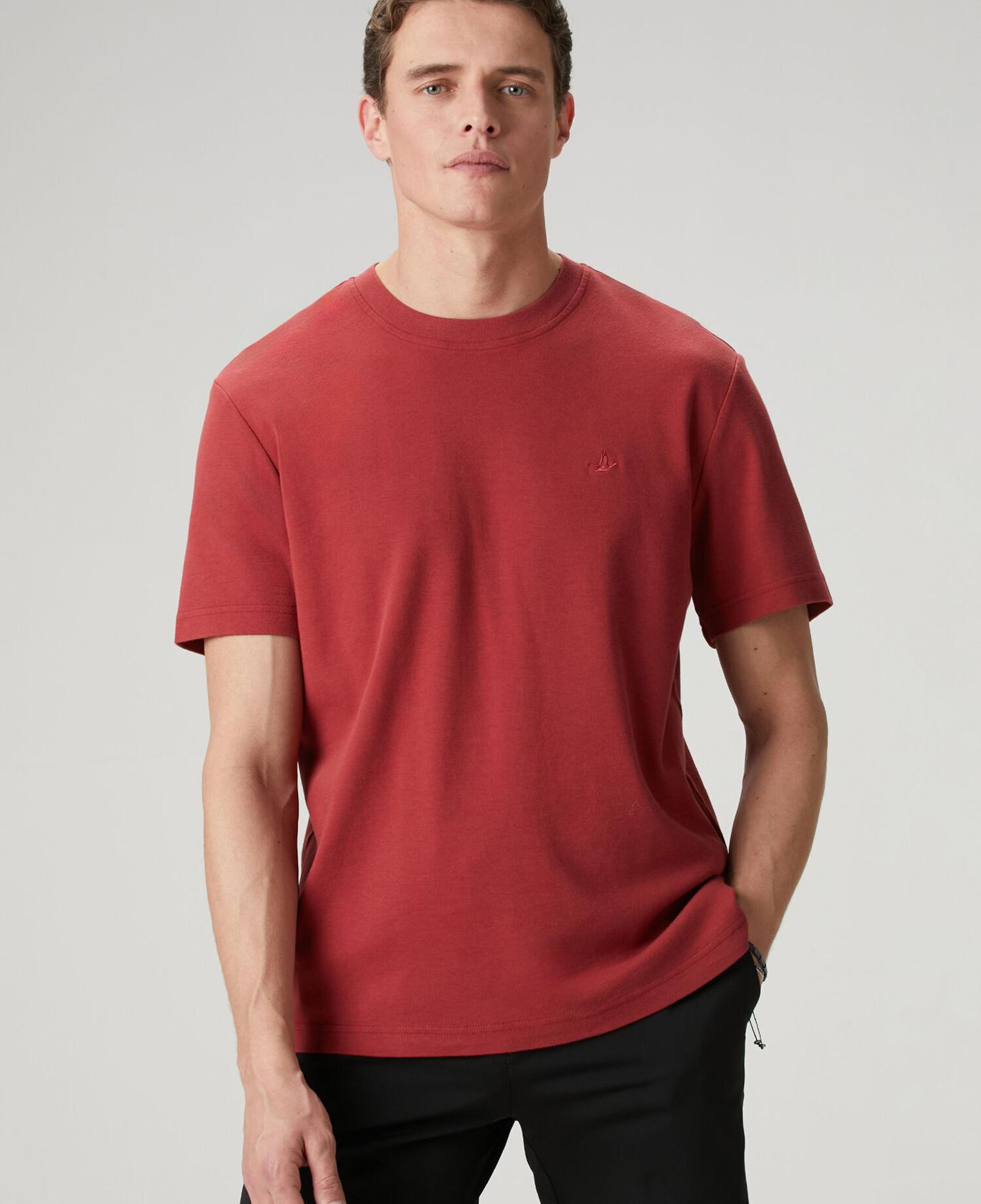 Beymen Club Erkek Mürdüm Relax Fit Interlock Basic T-shirt