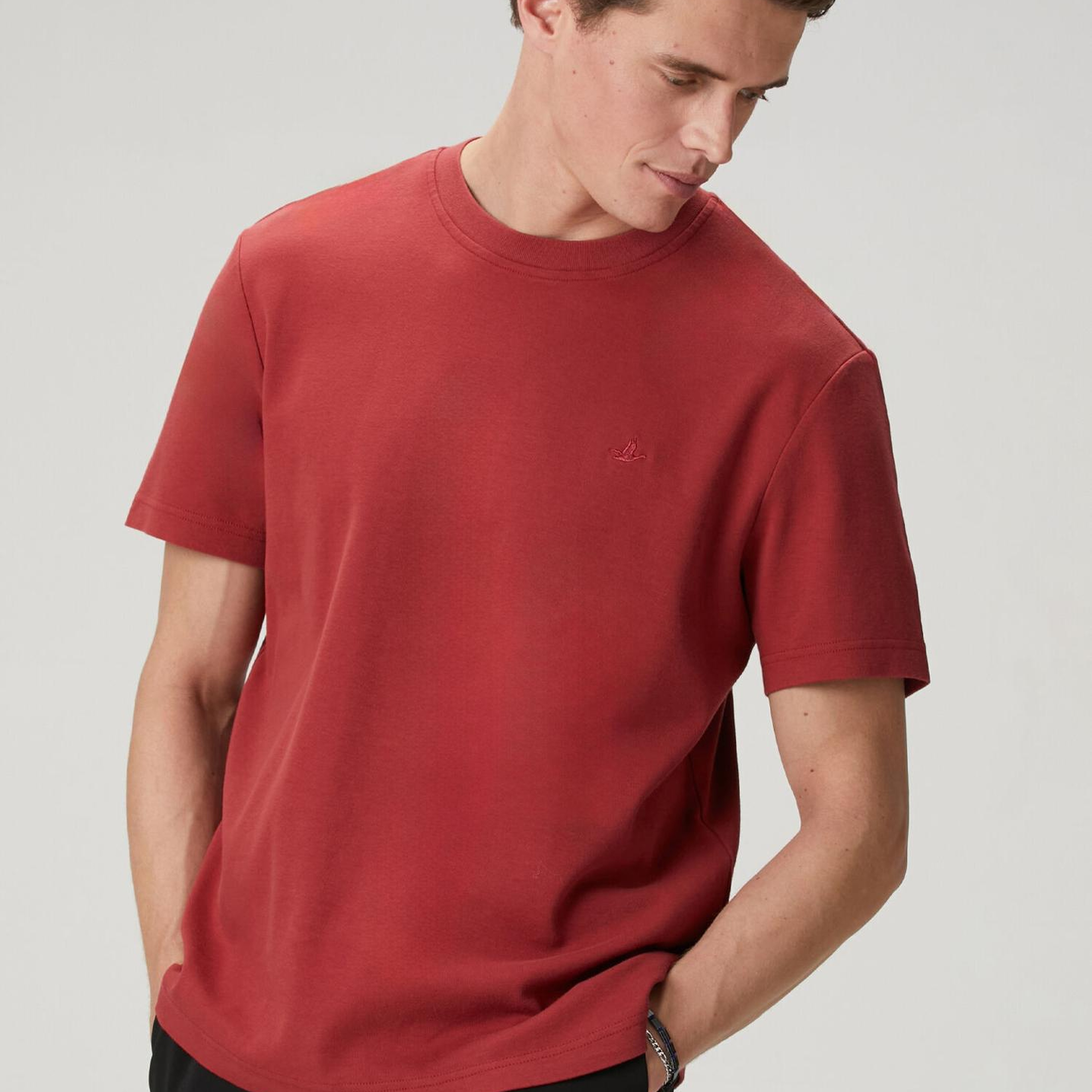 Beymen Club Erkek Mürdüm Relax Fit Interlock Basic T-shirt