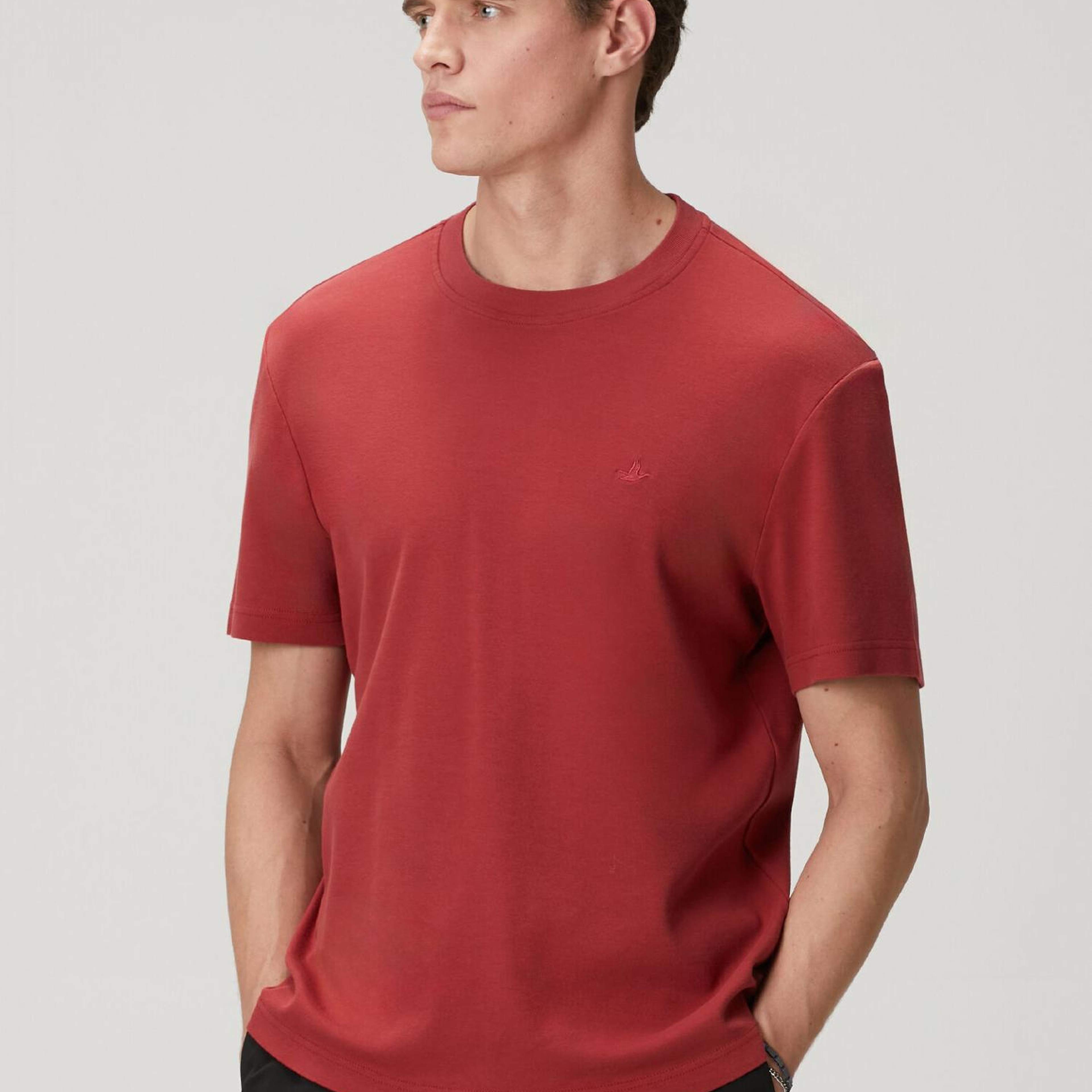 Beymen Club Erkek Mürdüm Relax Fit Interlock Basic T-shirt