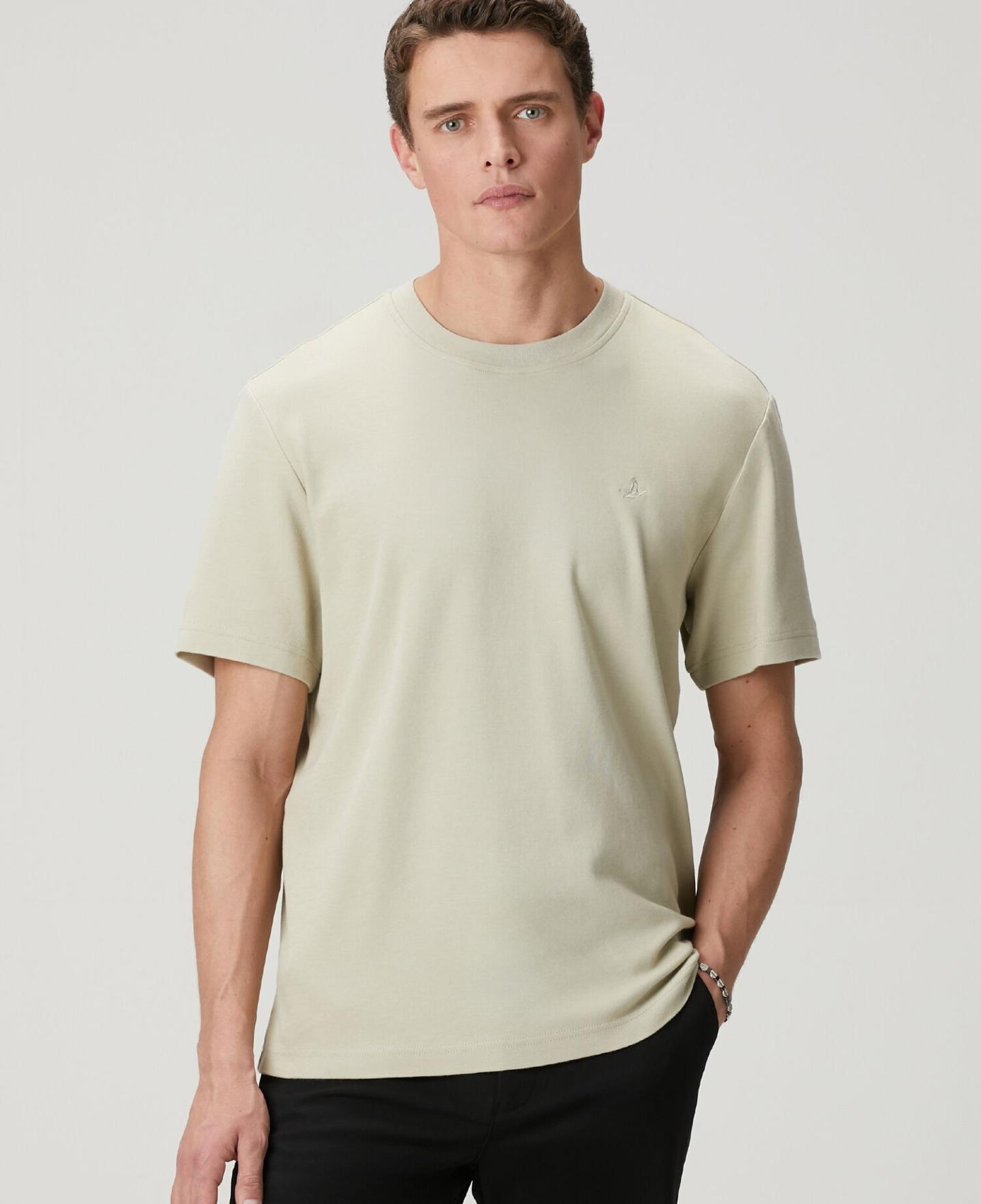 Beymen Club Erkek Çağla Relax Fit Interlock Basic T-shirt