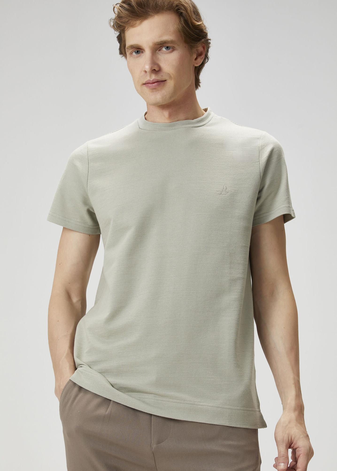 Beymen Club Erkek Relax Fit Flam Görünümlü Açık Haki T-shirt