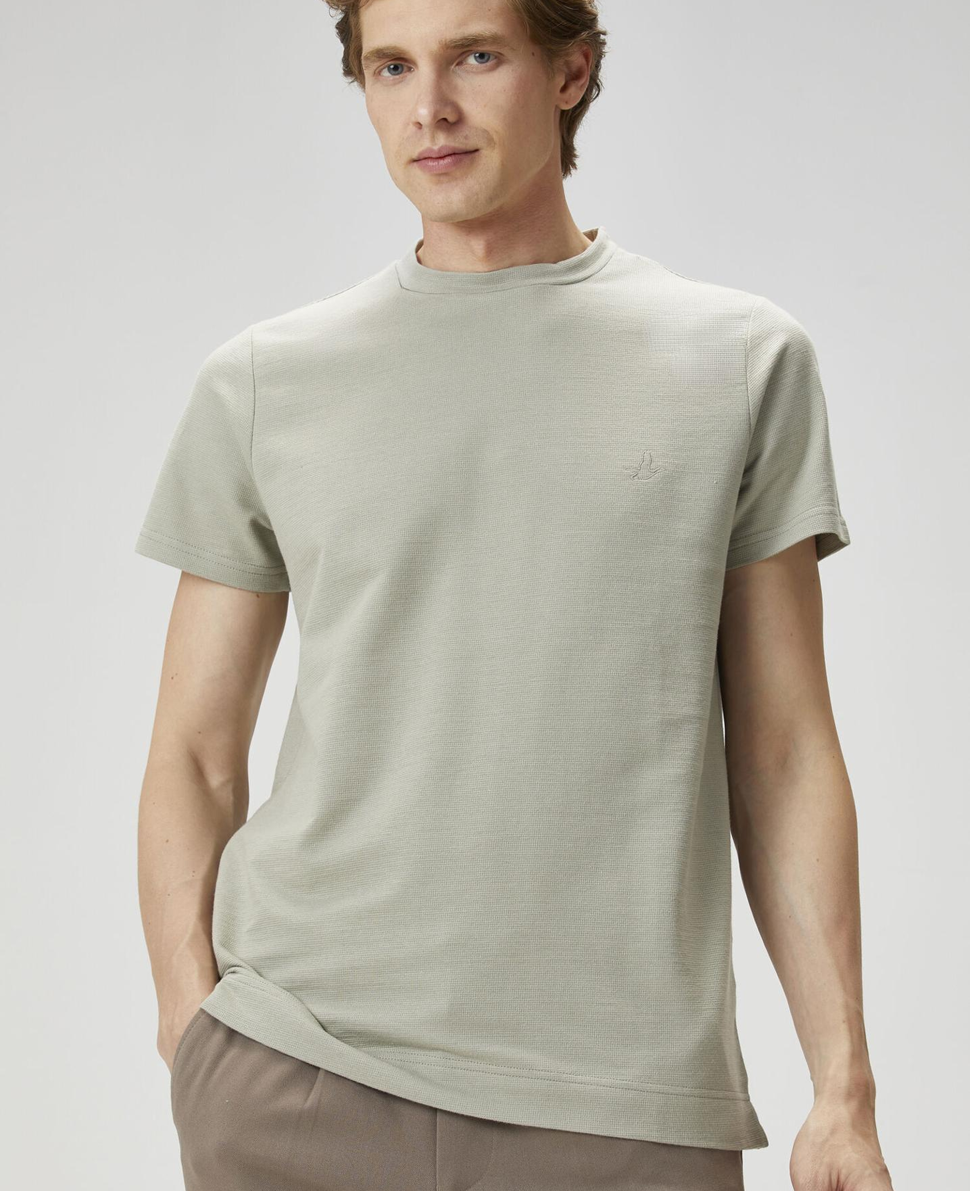 Beymen Club Erkek Relax Fit Flam Görünümlü Açık Haki T-shirt
