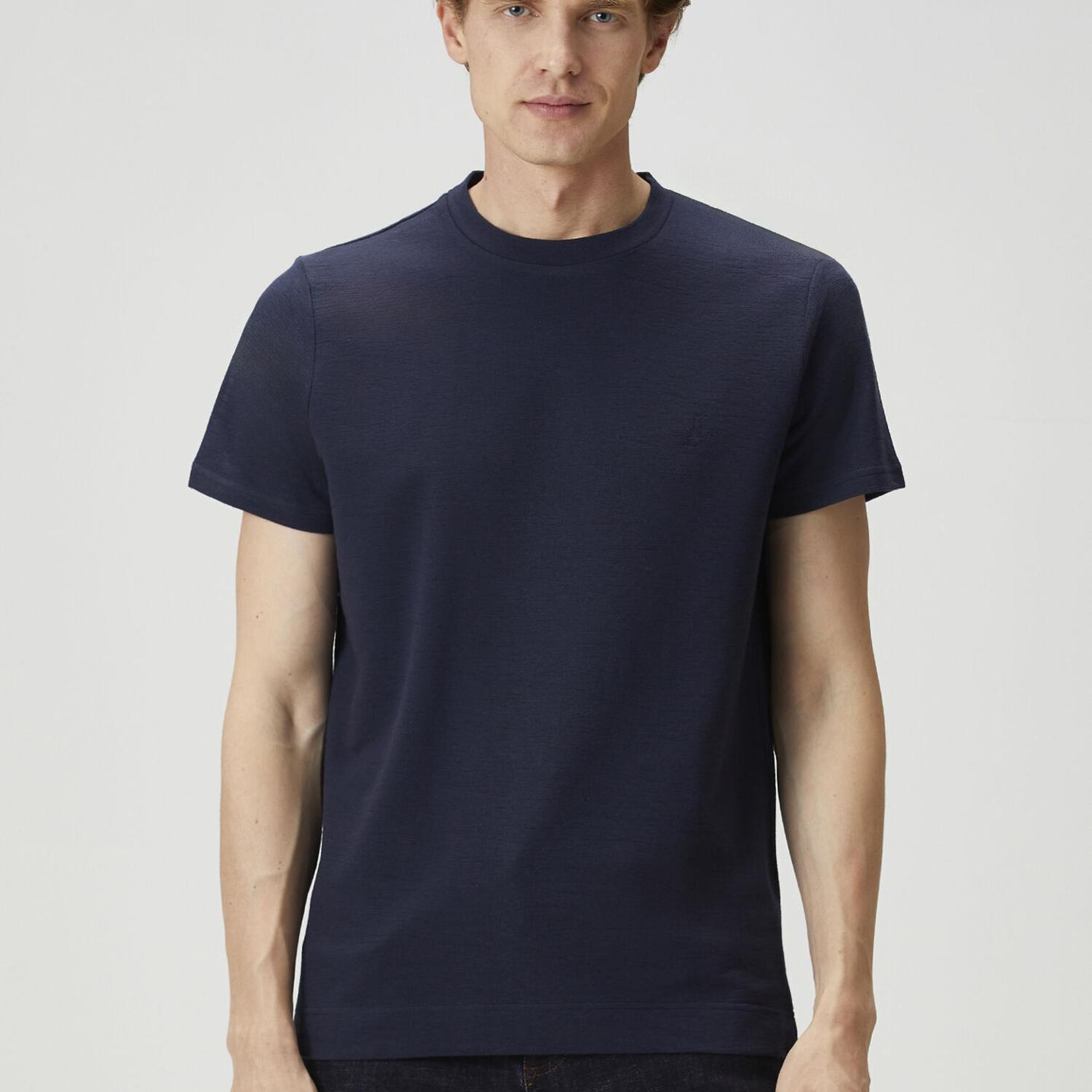 Beymen Club Erkek Relax Fit Flam Görünümlü Lacivert T-shirt