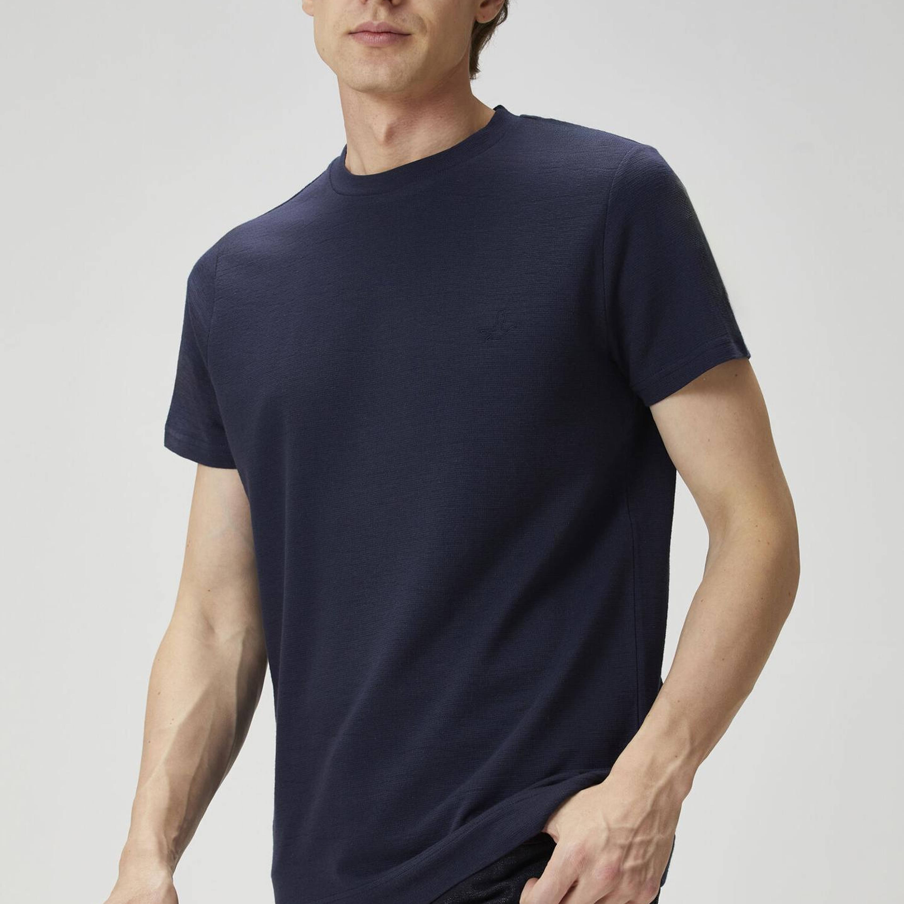 Beymen Club Erkek Relax Fit Flam Görünümlü Lacivert T-shirt