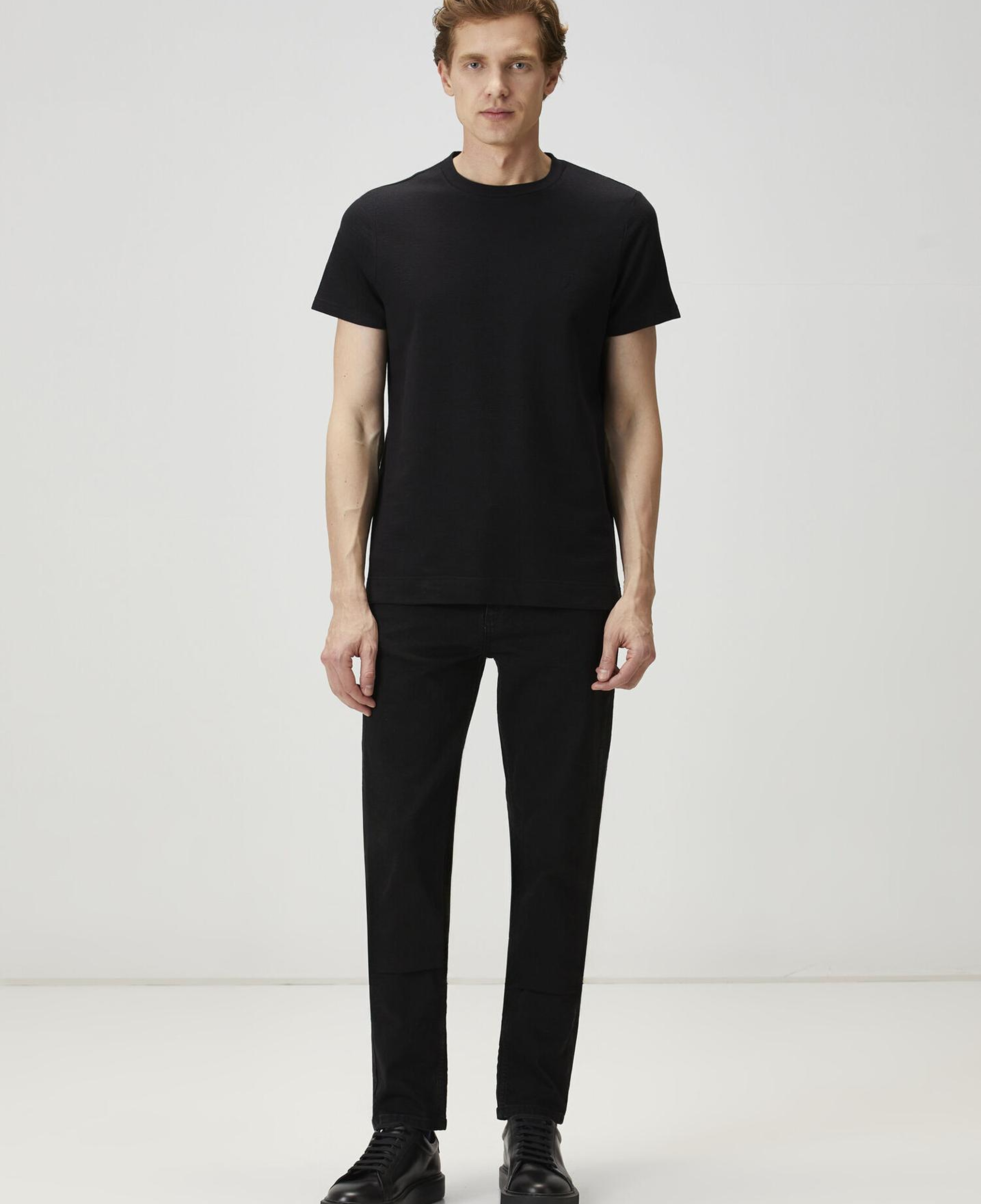 Beymen Club Erkek Relax Fit Flam Görünümlü Siyah T-shirt