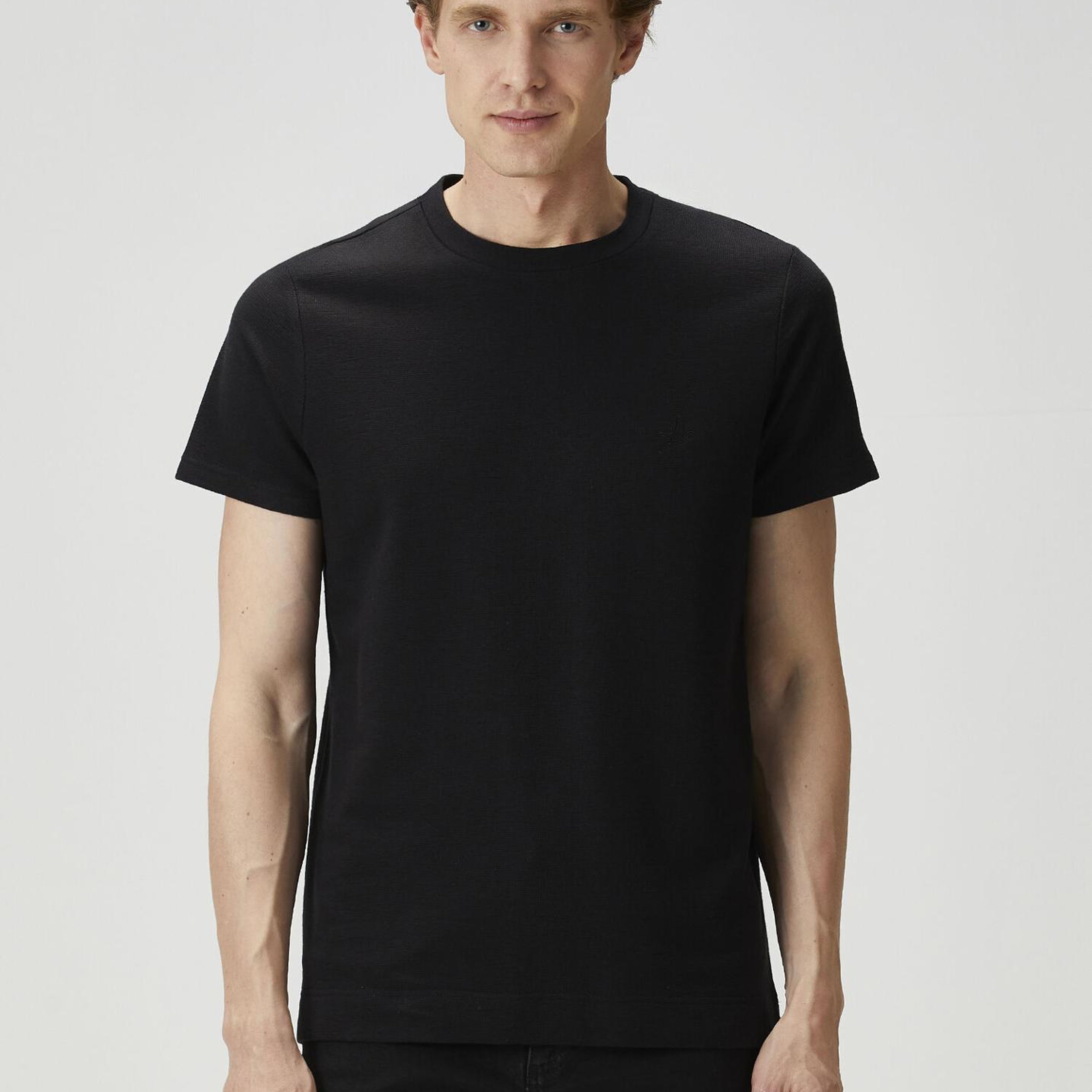 Beymen Club Erkek Relax Fit Flam Görünümlü Siyah T-shirt