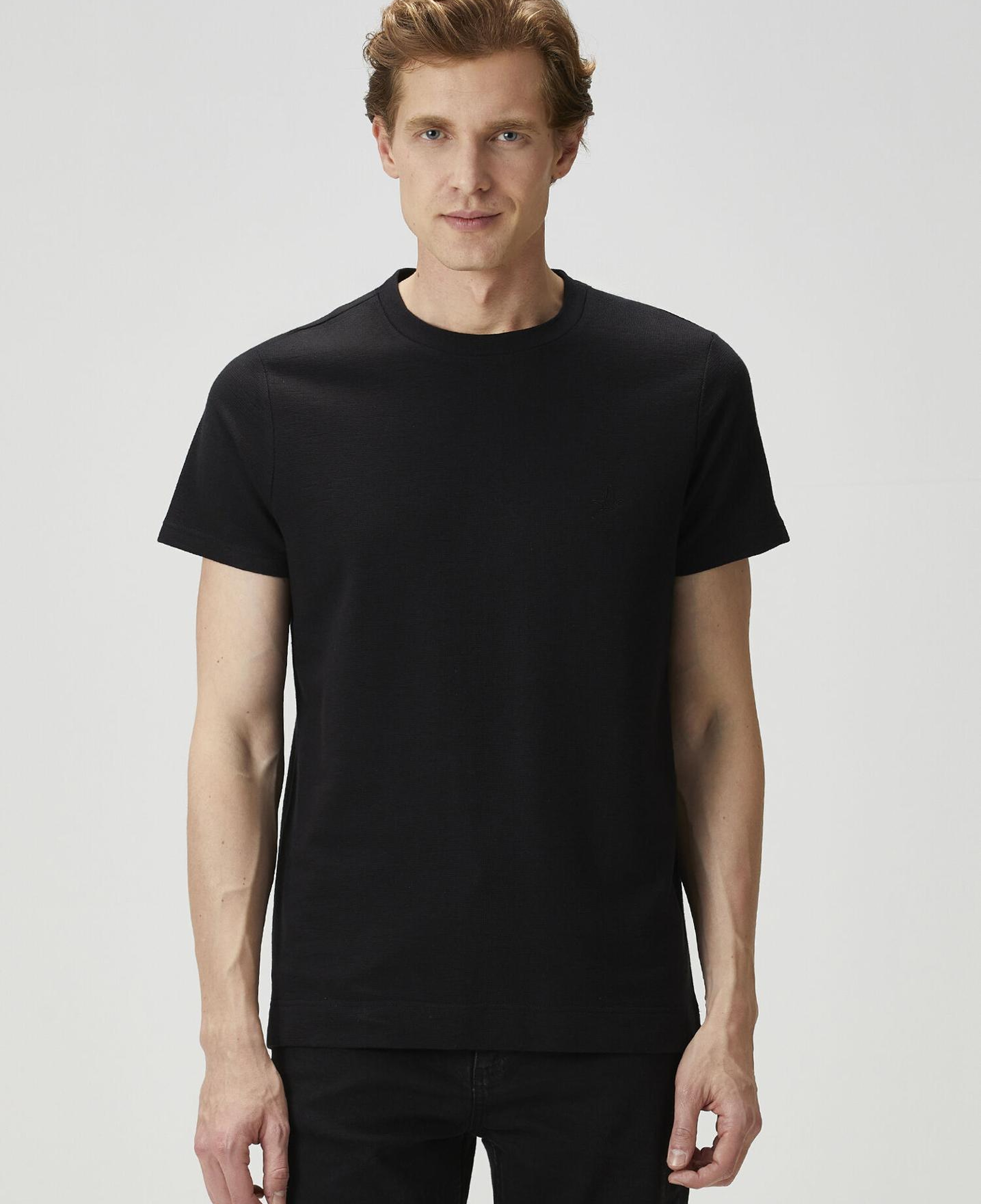 Beymen Club Erkek Relax Fit Flam Görünümlü Siyah T-shirt