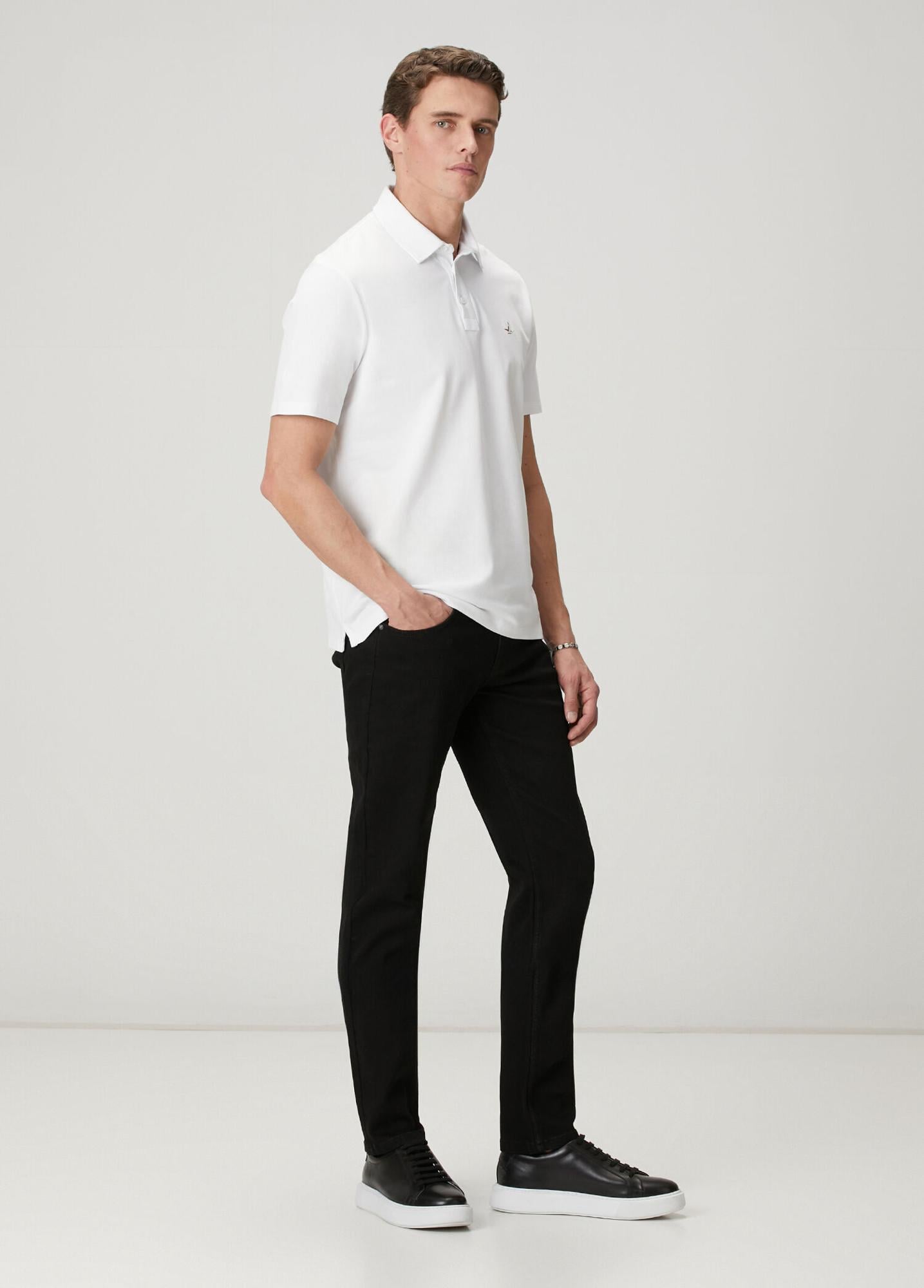 Beymen Club Erkek Comfort Fit Beyaz Polo Yaka T-shirt