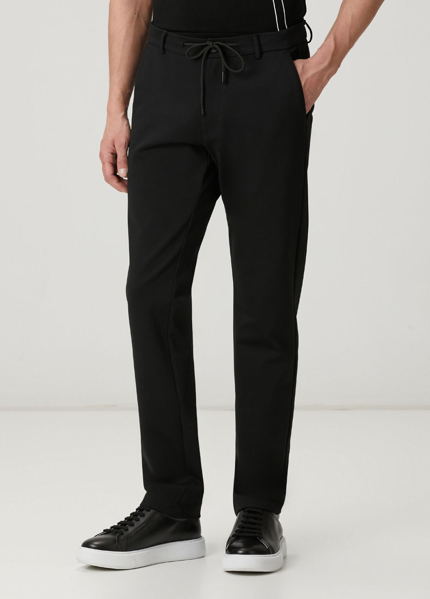 Beymen Club Erkek Siyah Beli Kordonlu Chino Pantolon