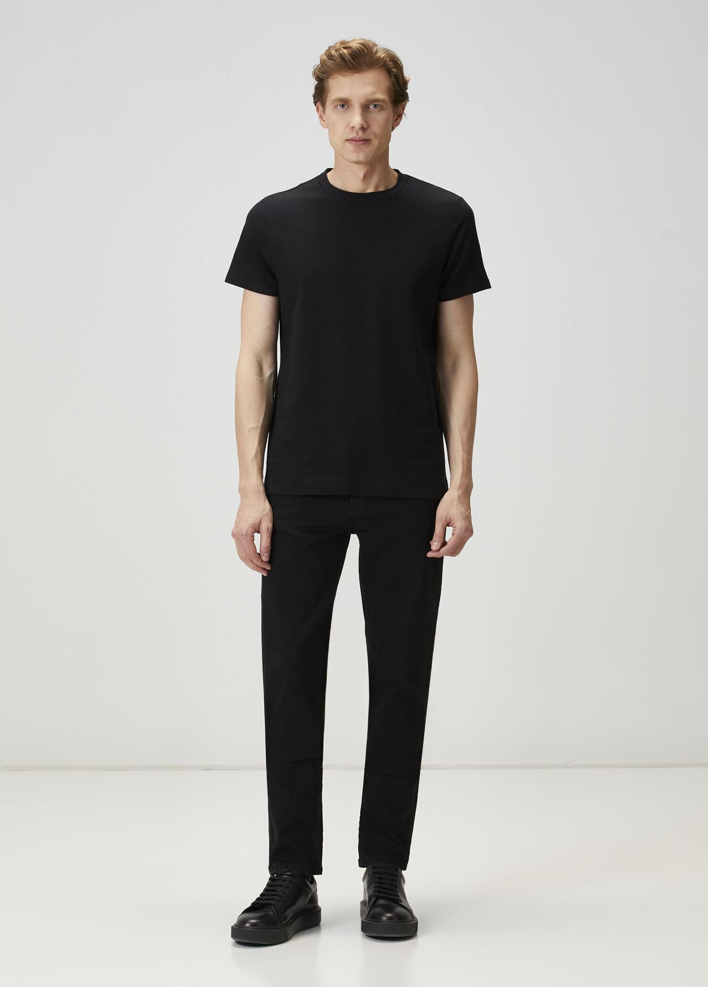 Beymen Club Erkek Relax Fit Flam Görünümlü Siyah T-shirt