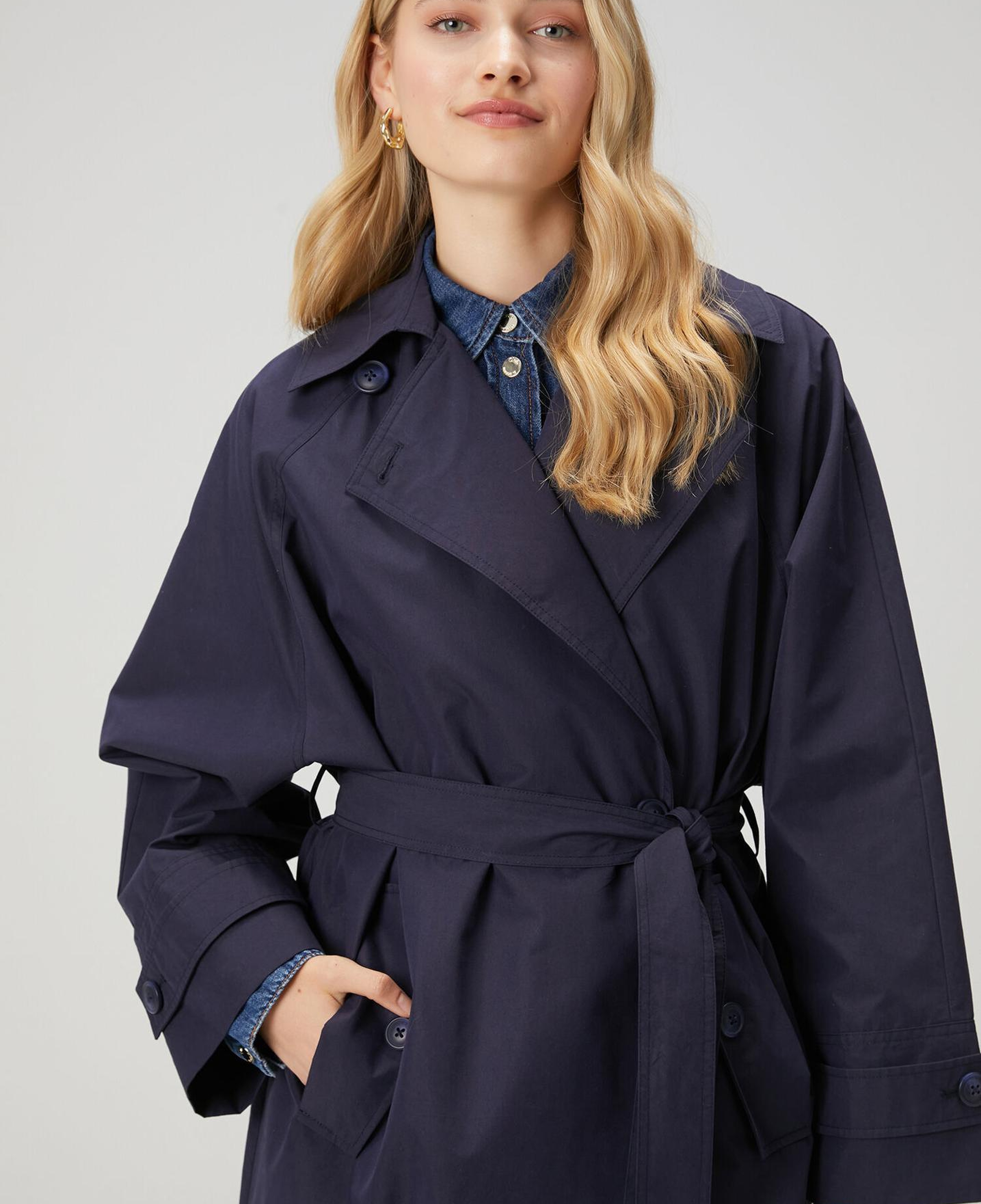 Beymen Club Kadın Papertouch Oversize Lacivert Pardösü