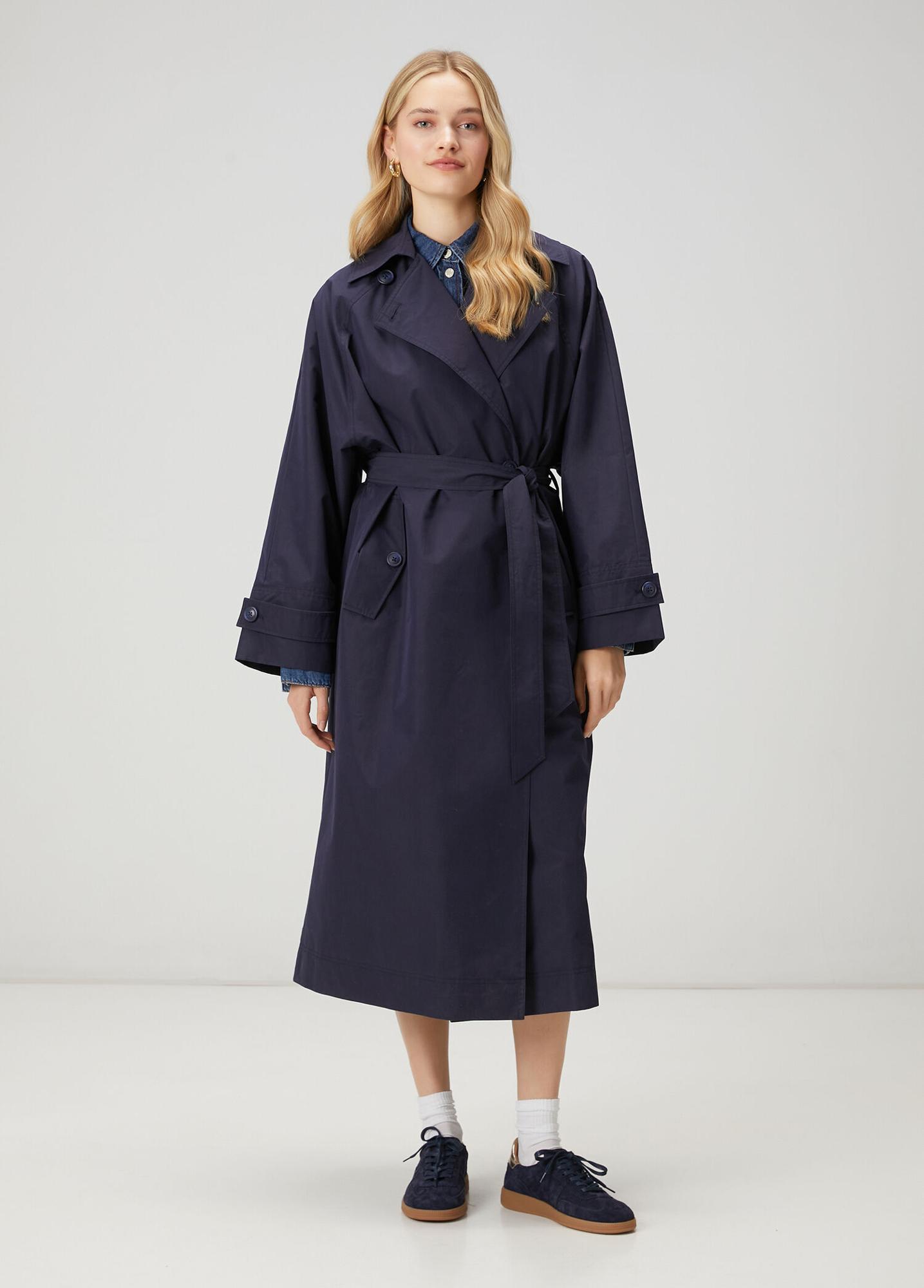 Beymen Club Kadın Papertouch Oversize Lacivert Pardösü