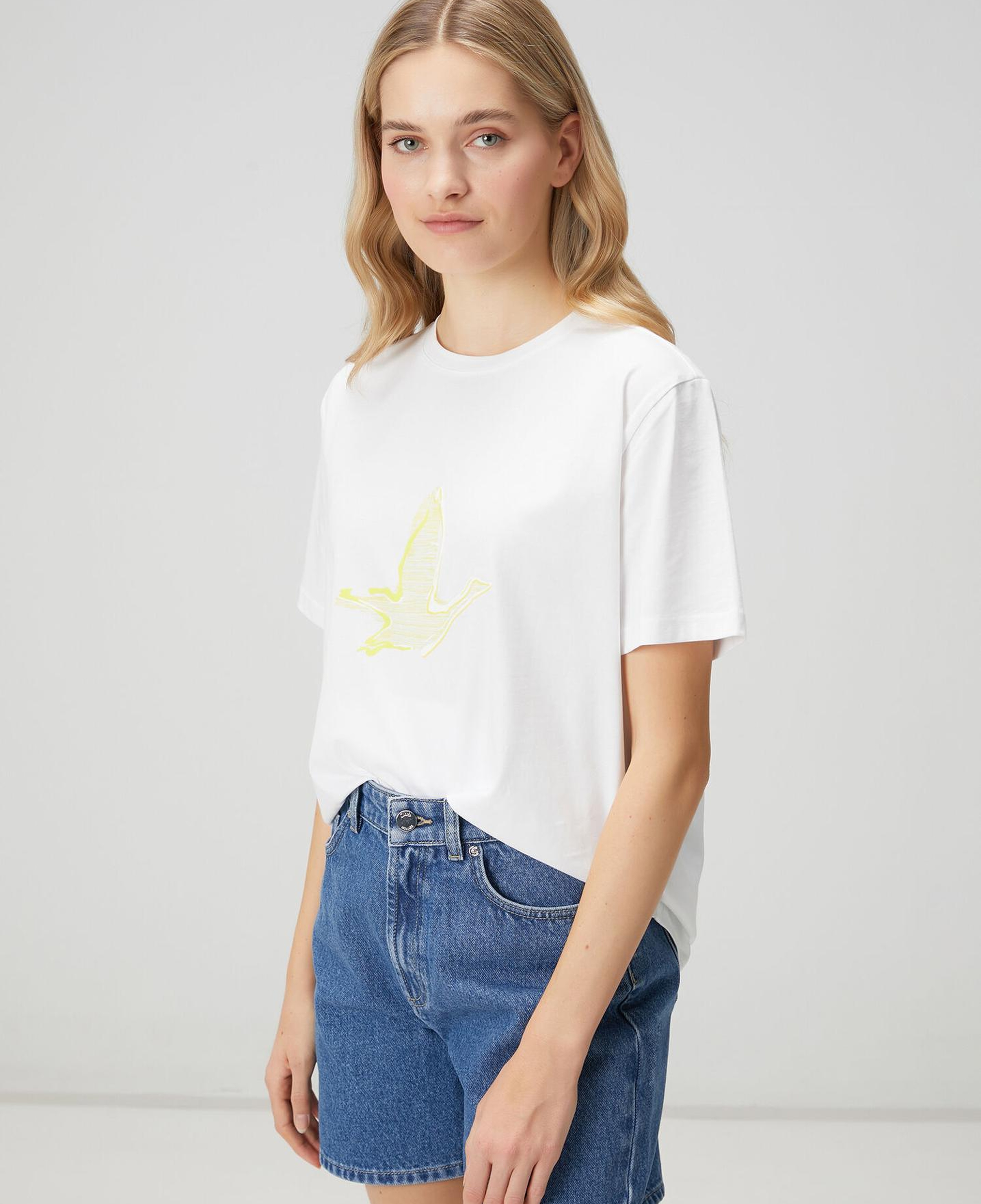 Beymen Club Kadın Kırık Beyaz Sarı Logolu T-shirt