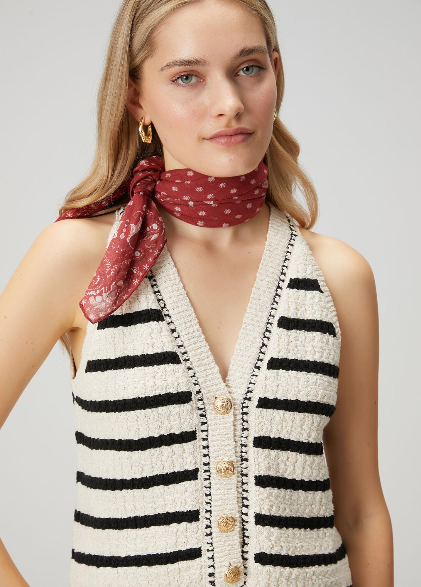 Beymen Club Kadın Kırık Beyaz Siyah Çizgili Yelek