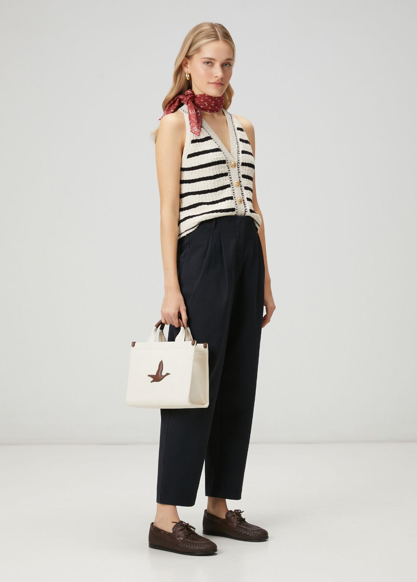 Beymen Club Kadın Kırık Beyaz Siyah Çizgili Yelek