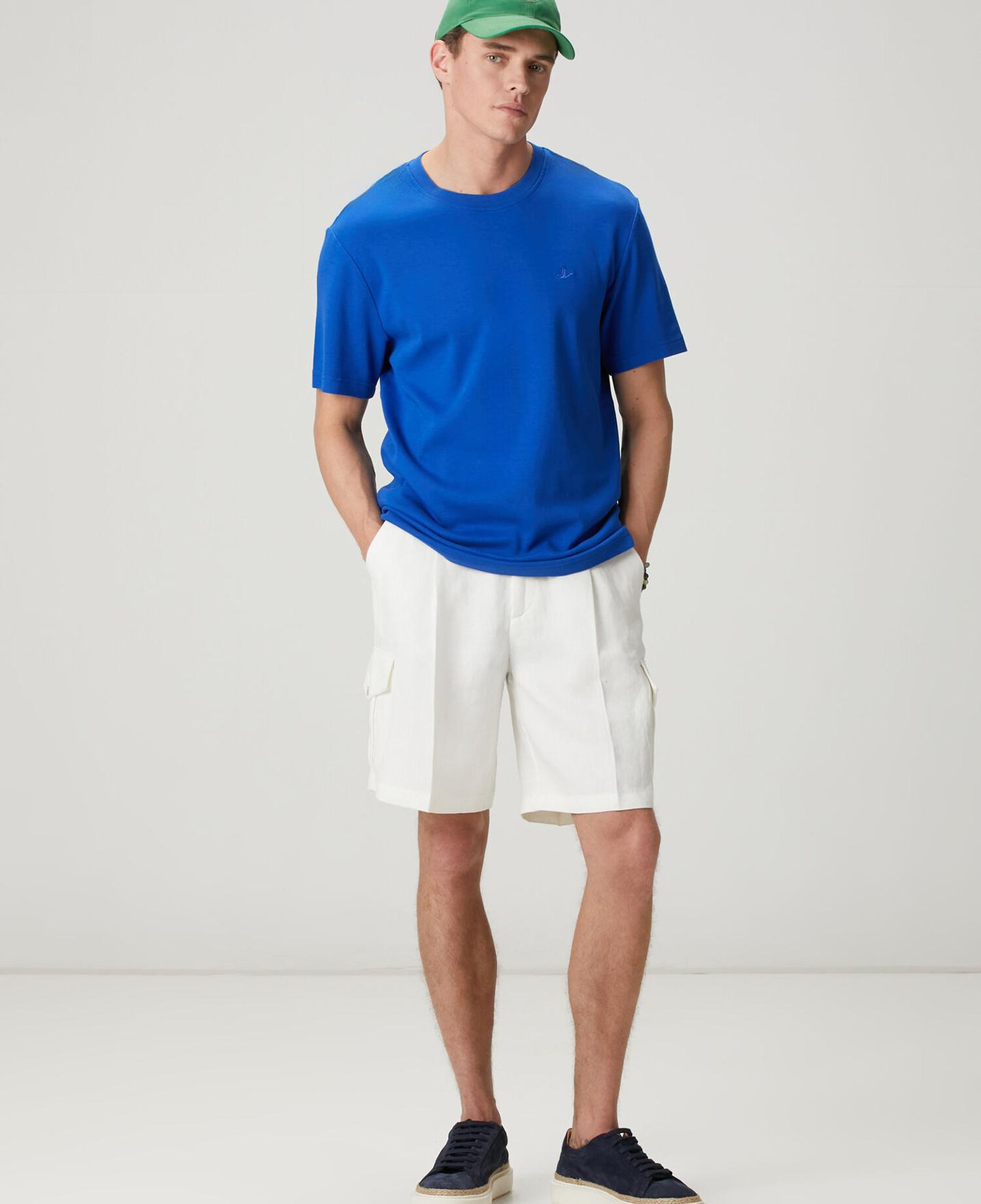 Beymen Club Erkek Saks Relax Fit Interlock Basic T-shirt