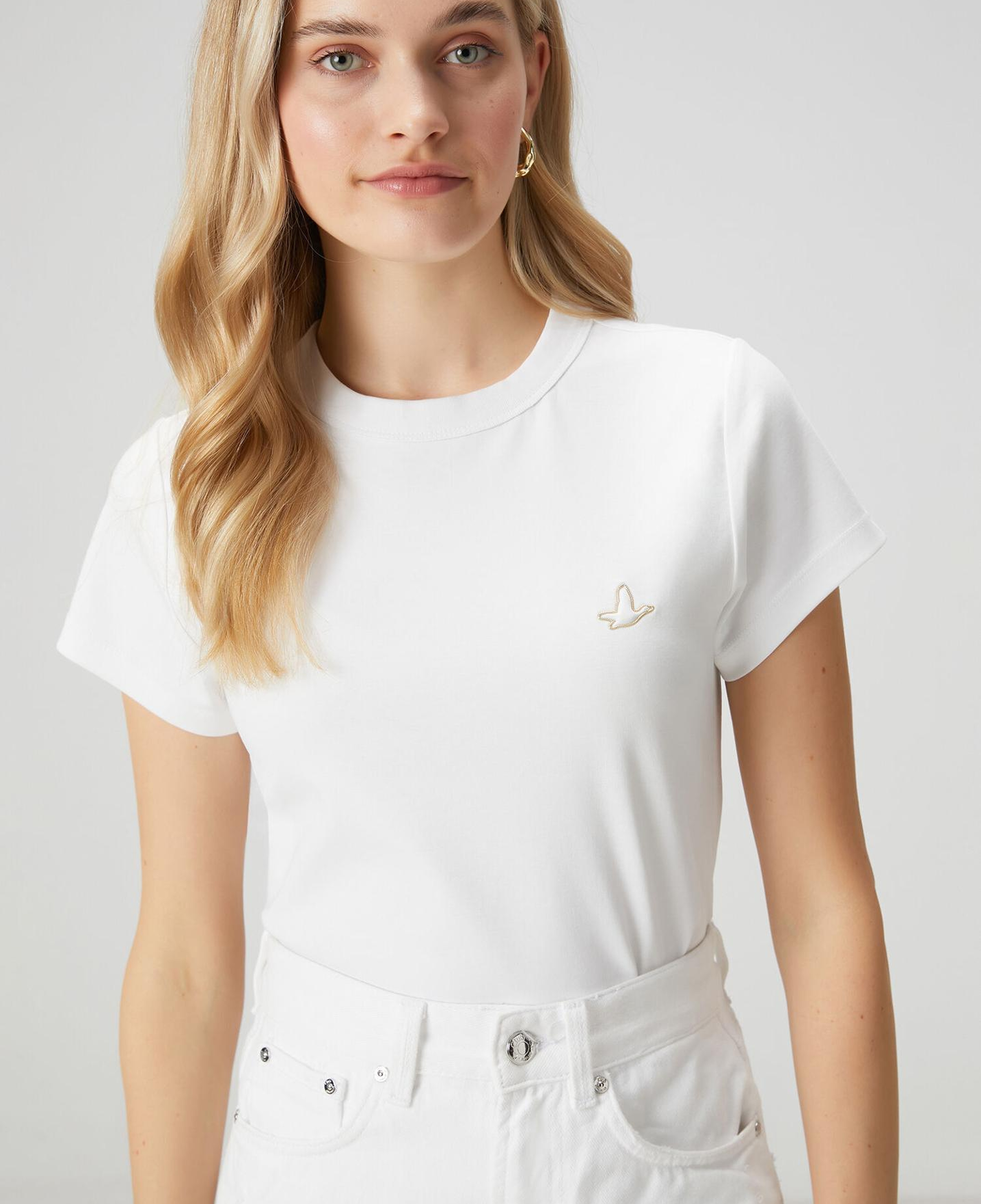 Beymen Club Kadın Kırık Beyaz Zincir Logolu T-shirt