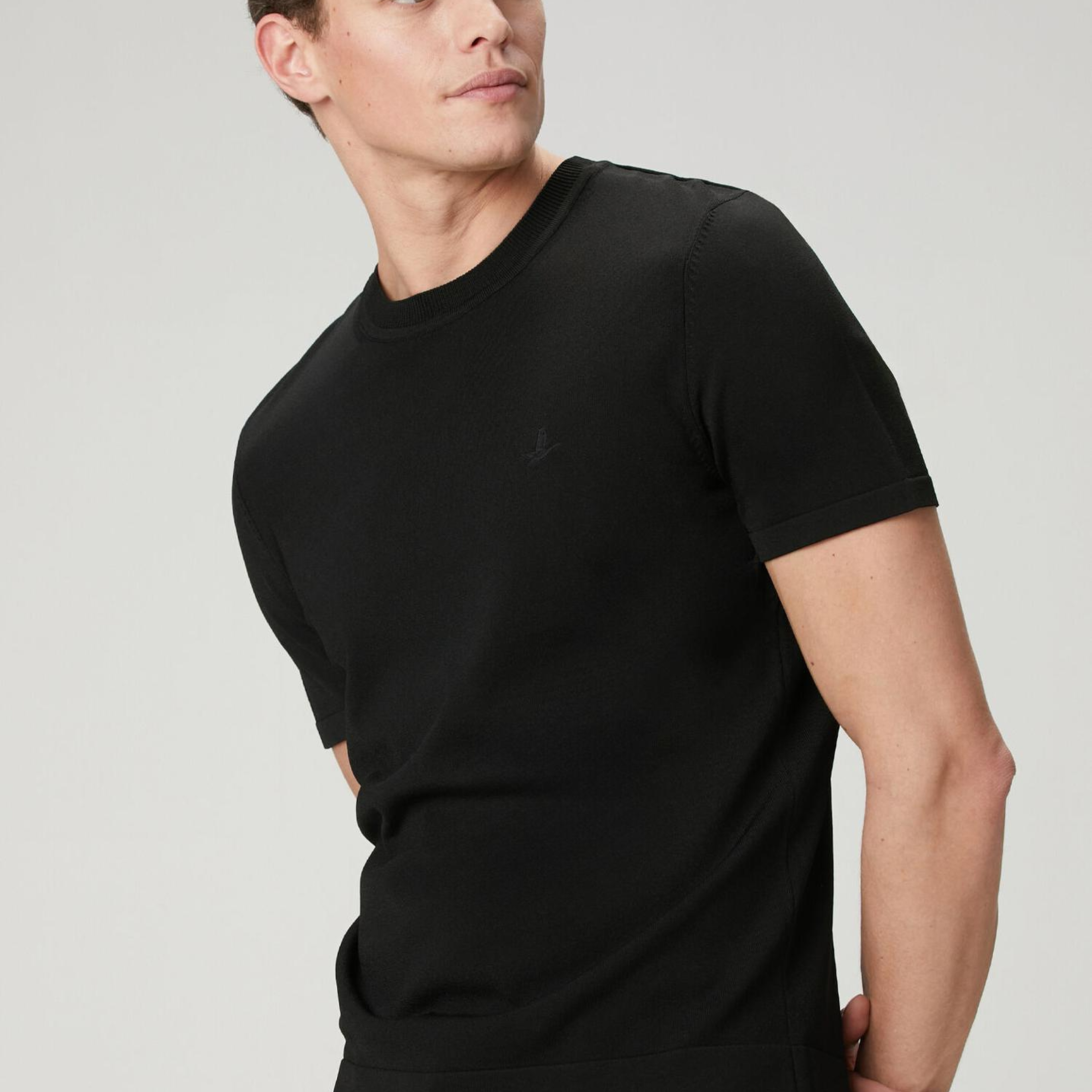 Beymen Club Erkek Siyah Kısa Kollu Kazak